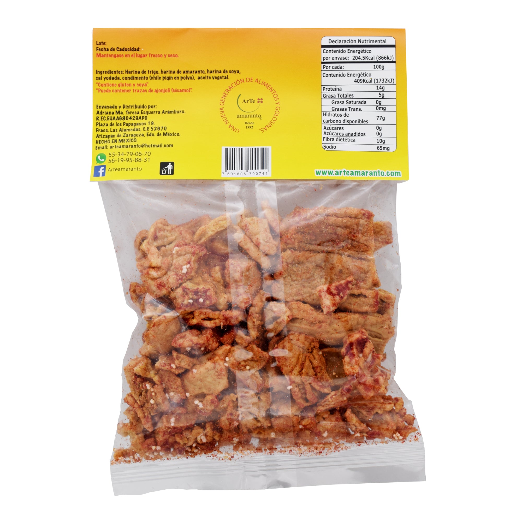 Chicharron Con Amaranto Y Soya Con Chile 50G (Caja 12)