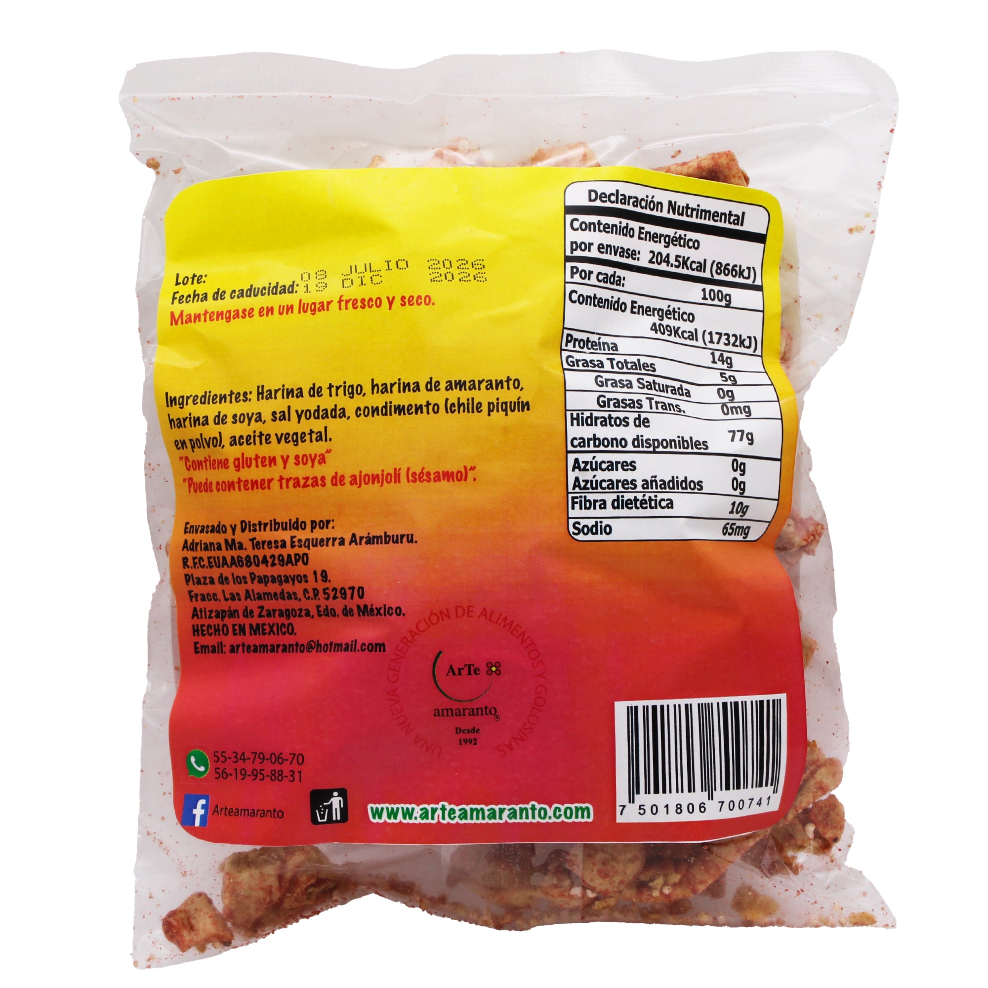 Chicharron Con Amaranto Y Soya Con Chile 50G (Caja 12)