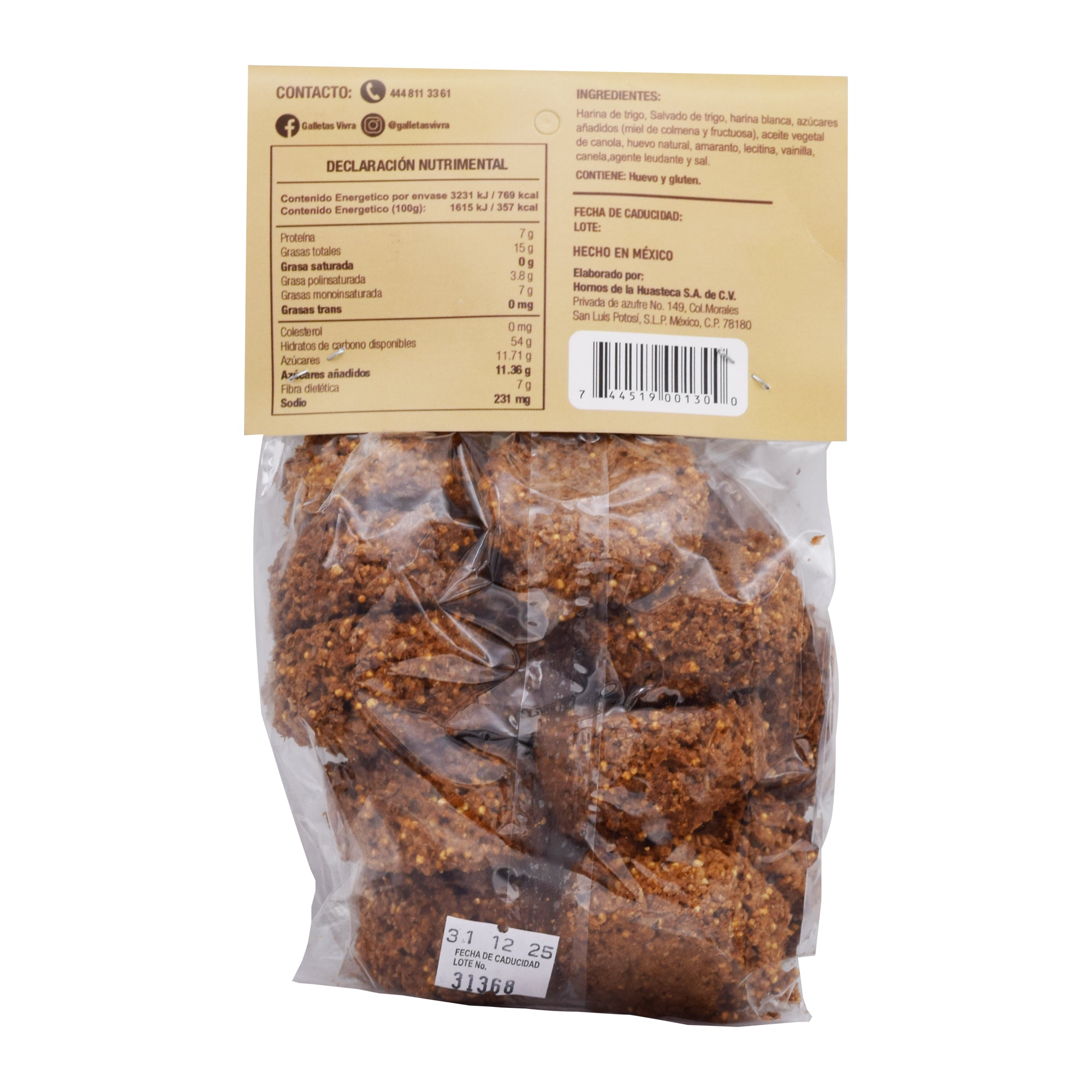 Galleta Salvado Miel Amaranto 200 G