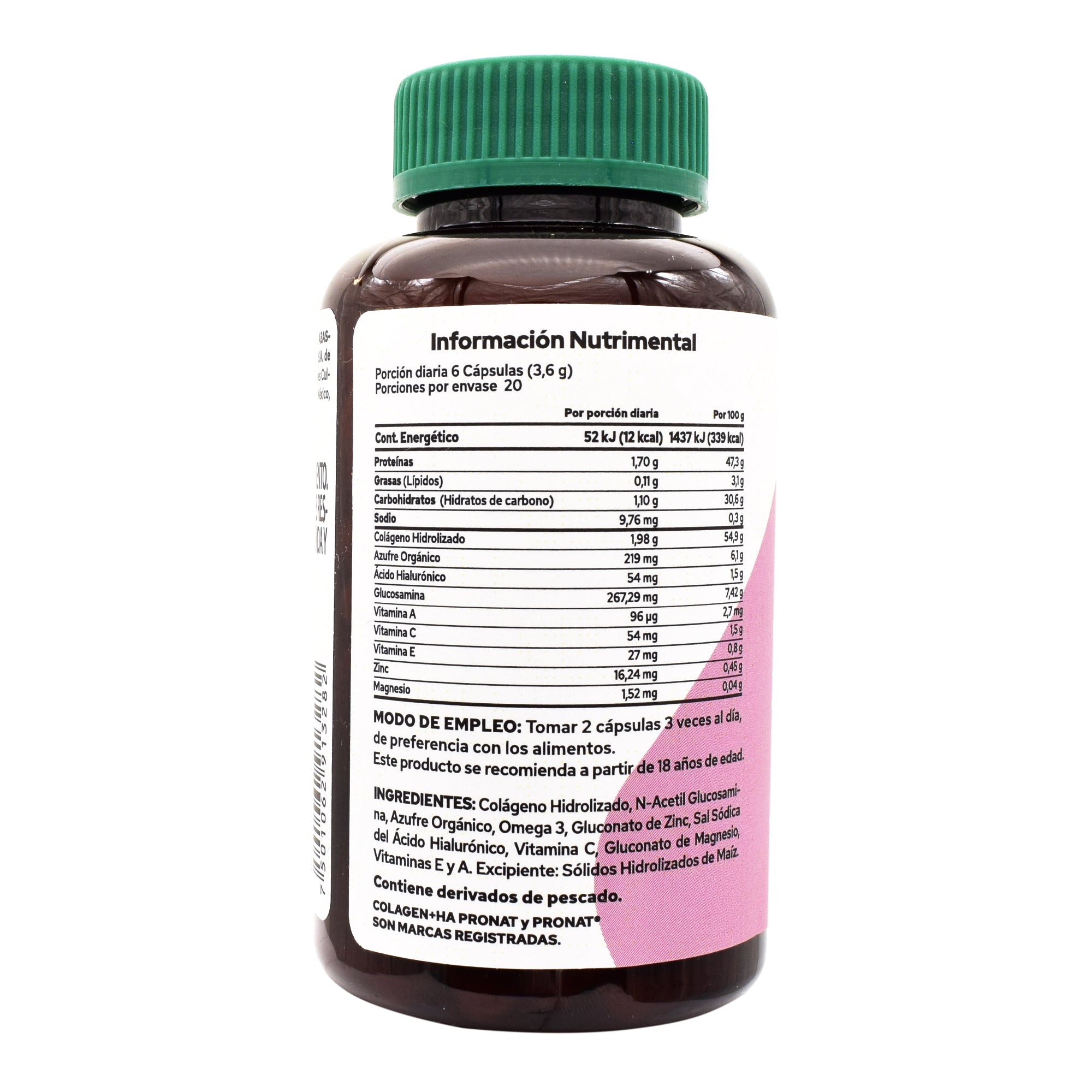 Colageno Hidrolizado Y Acido Hialuronico 120 Cap