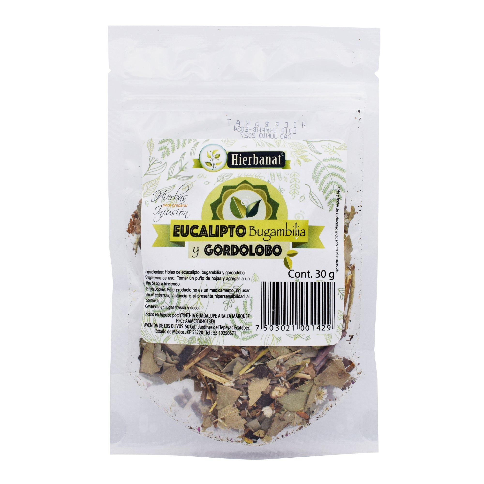 Eucalipto Bugambilia Y Gordolobo 30 G