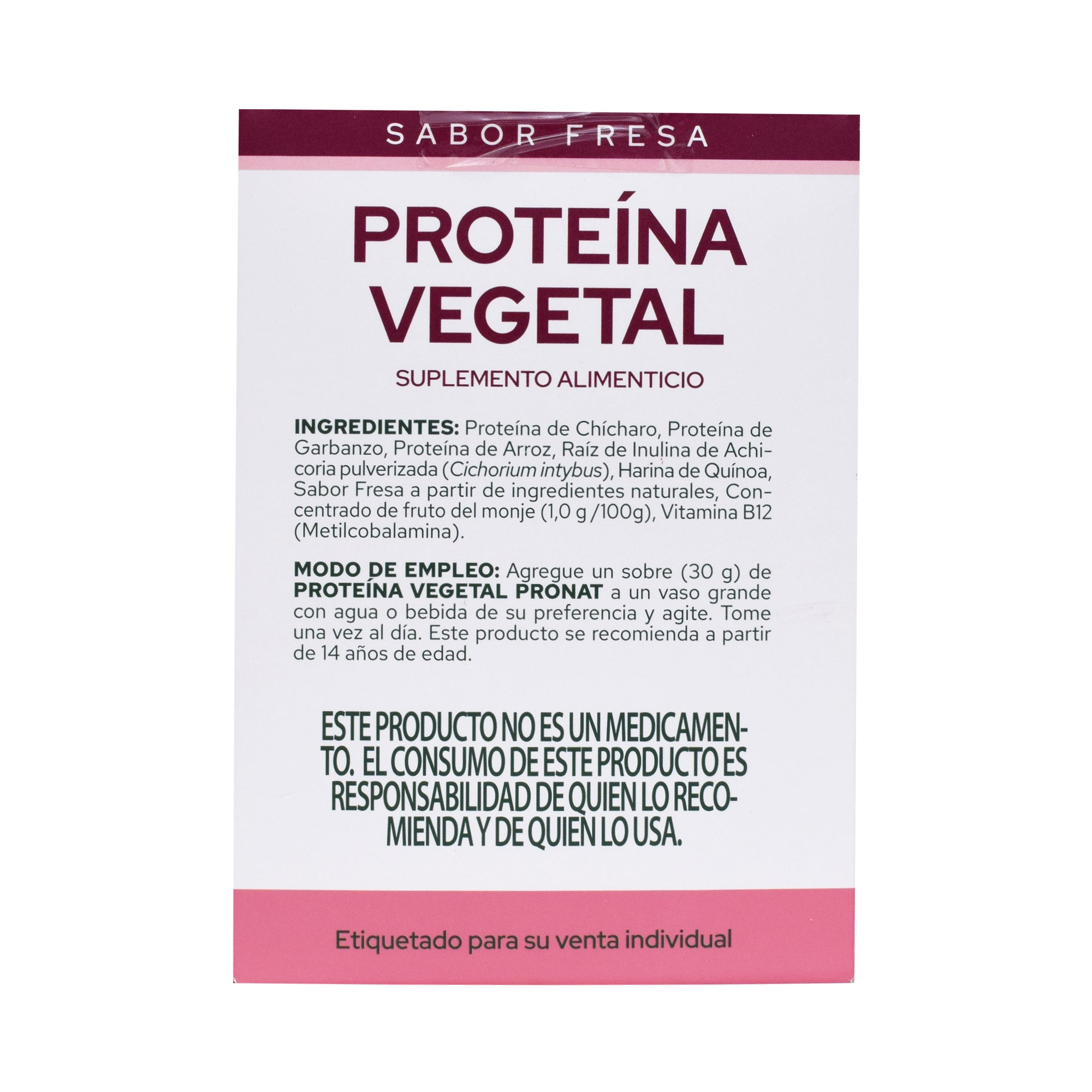 Proteina Vegetal Fresa 30 G (PAQUETE 12)