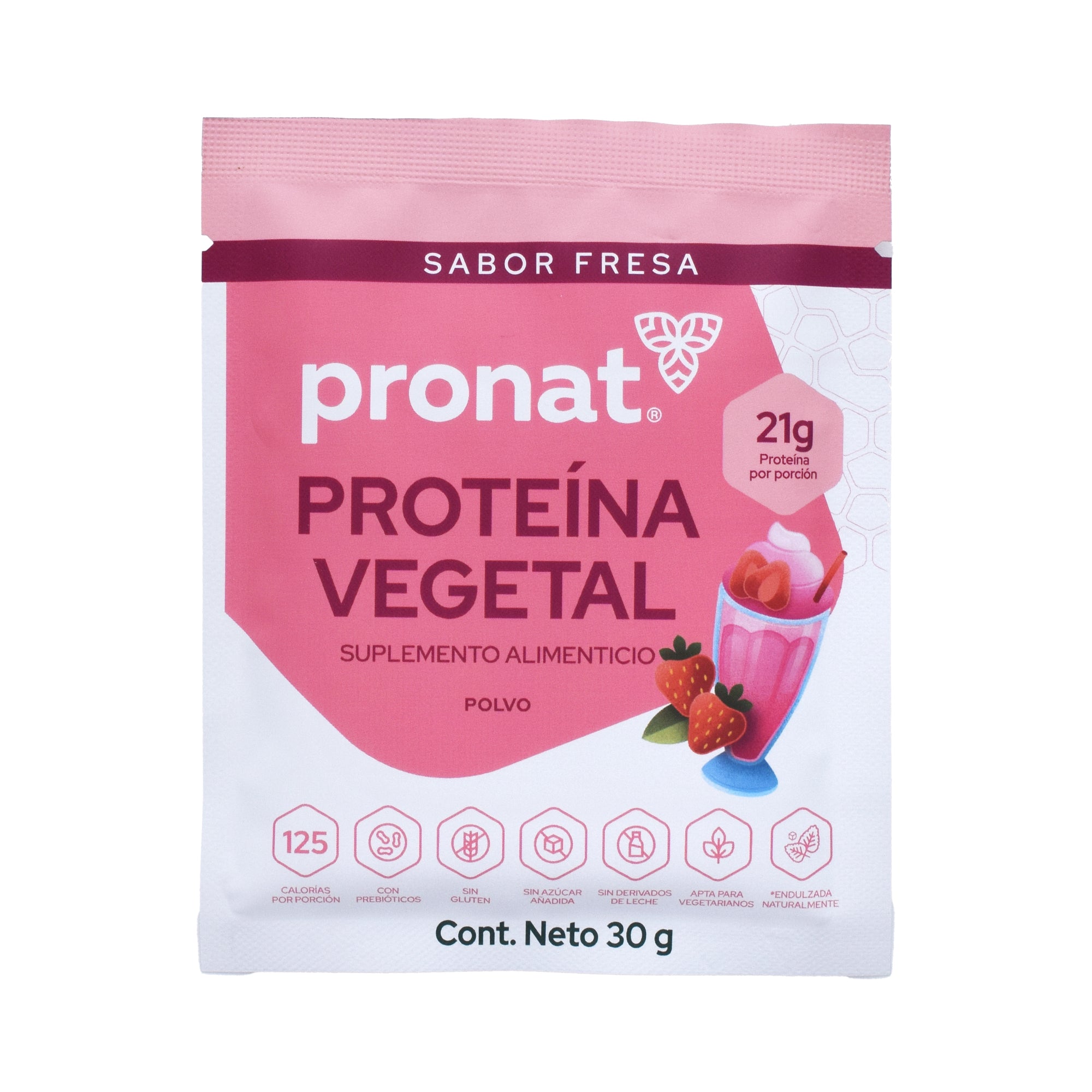 Proteina Vegetal Fresa 30 G (PAQUETE 12)