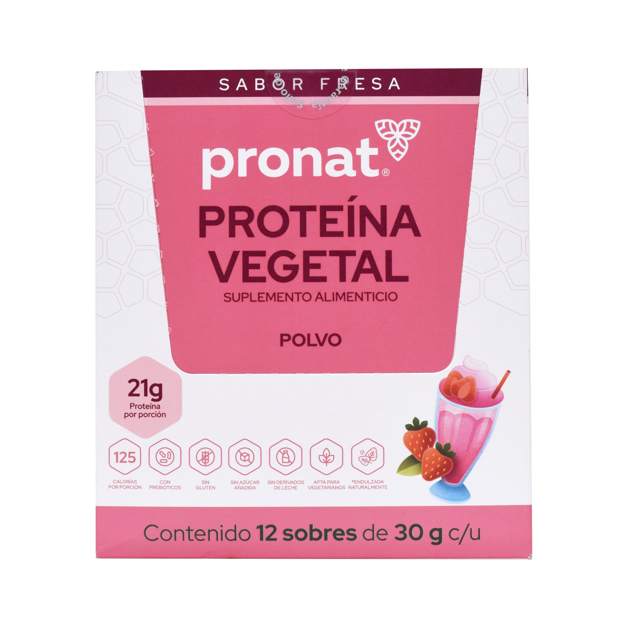 Proteina Vegetal Fresa 30 G (PAQUETE 12)