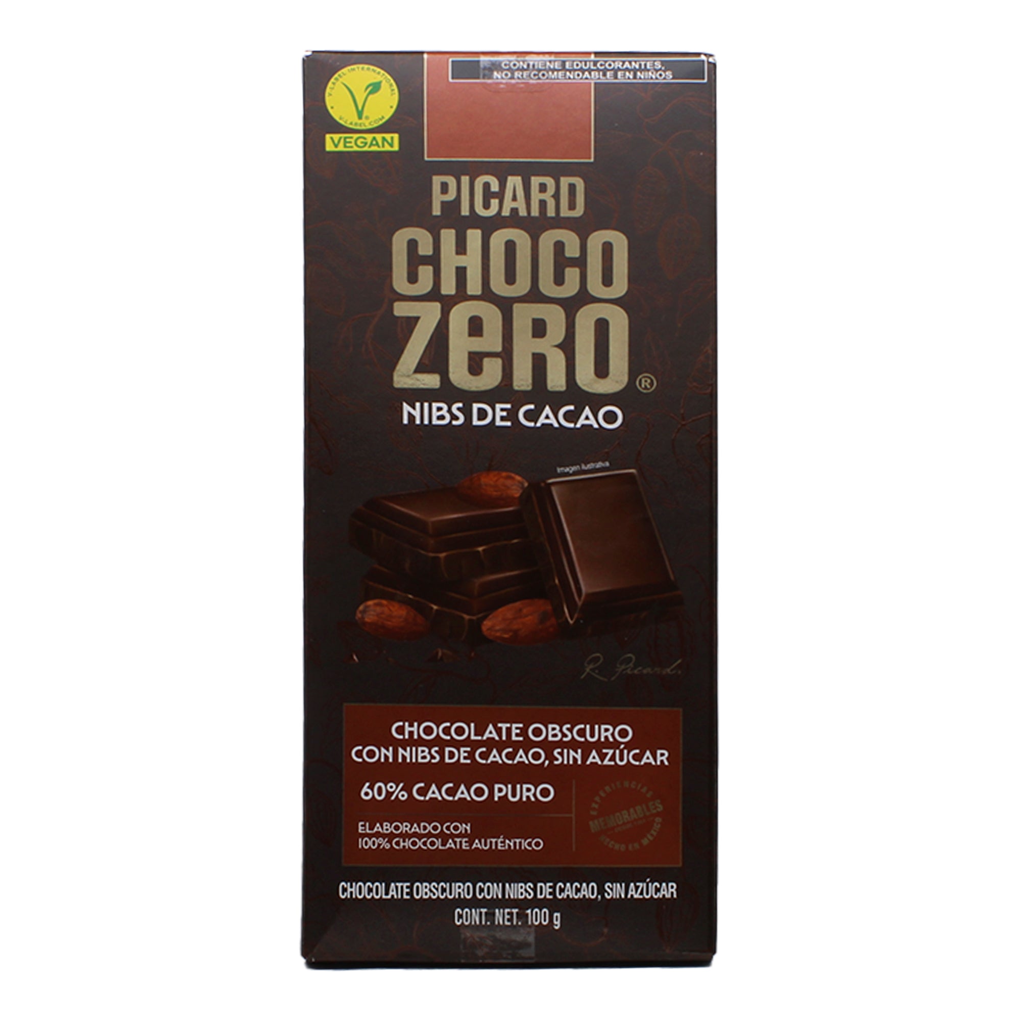 Chocolate Obscuro En Barra Con Nibs De Cacao 100 G