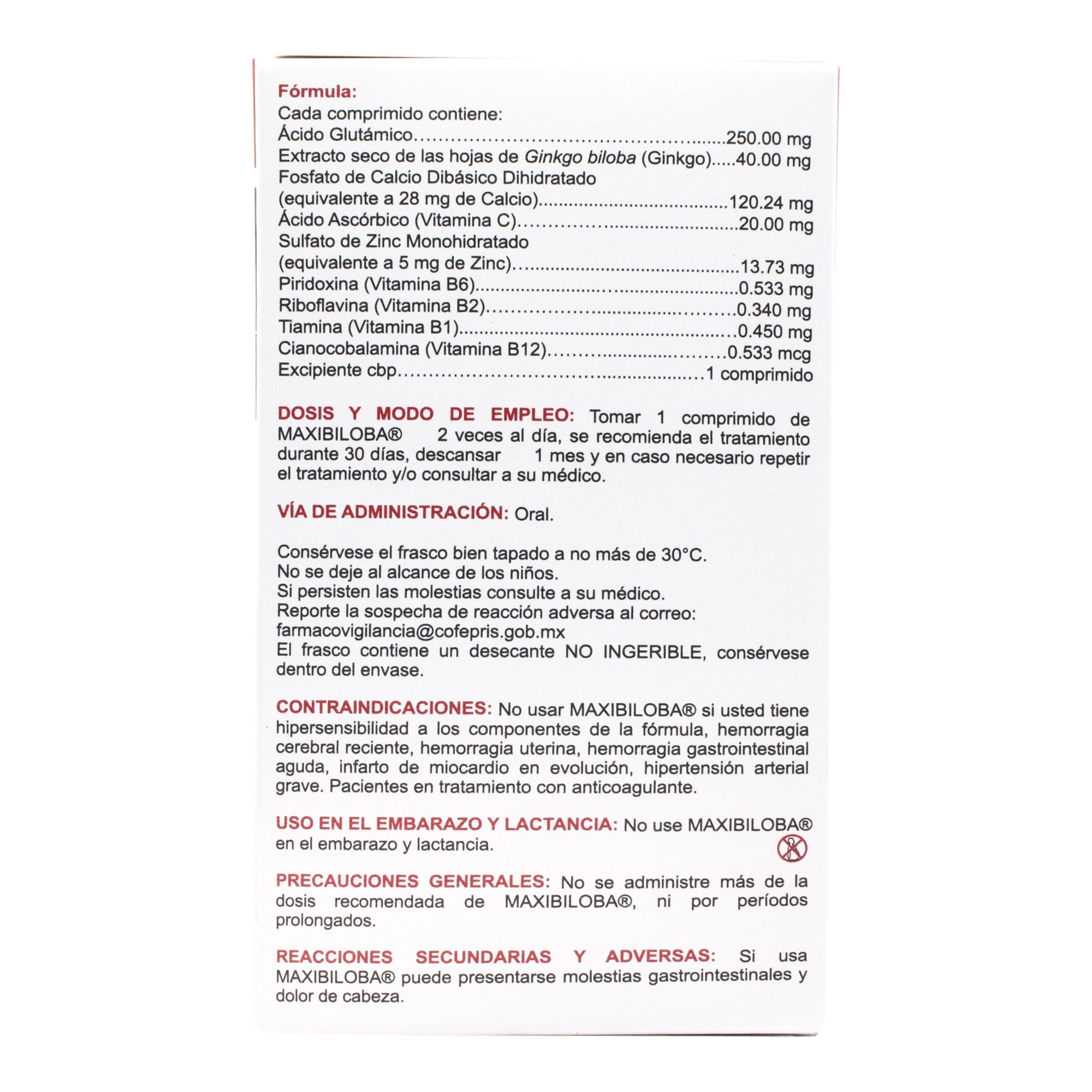 Maxibiloba 60 Comprimidos