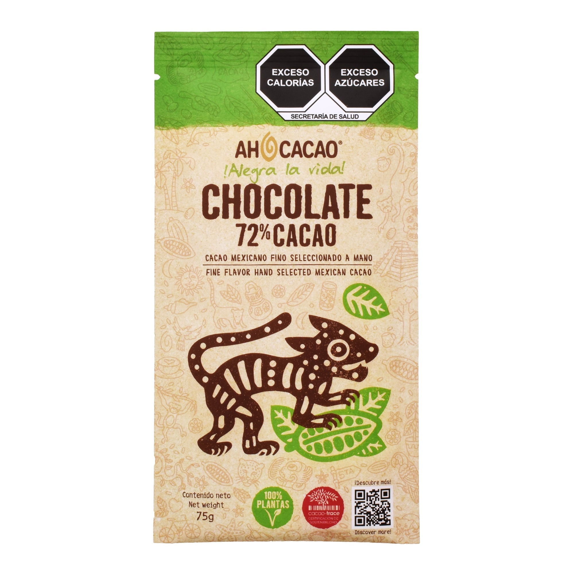 Chocolate En Barra 72 % Cacao 75 G