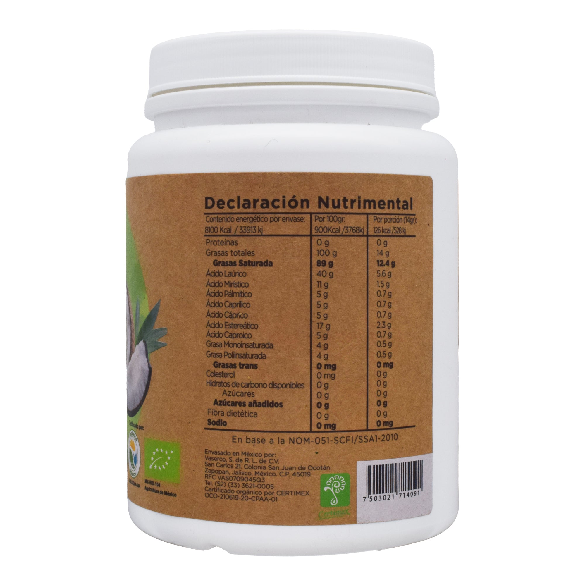 Aceite De Coco Sin Sabor 1 L