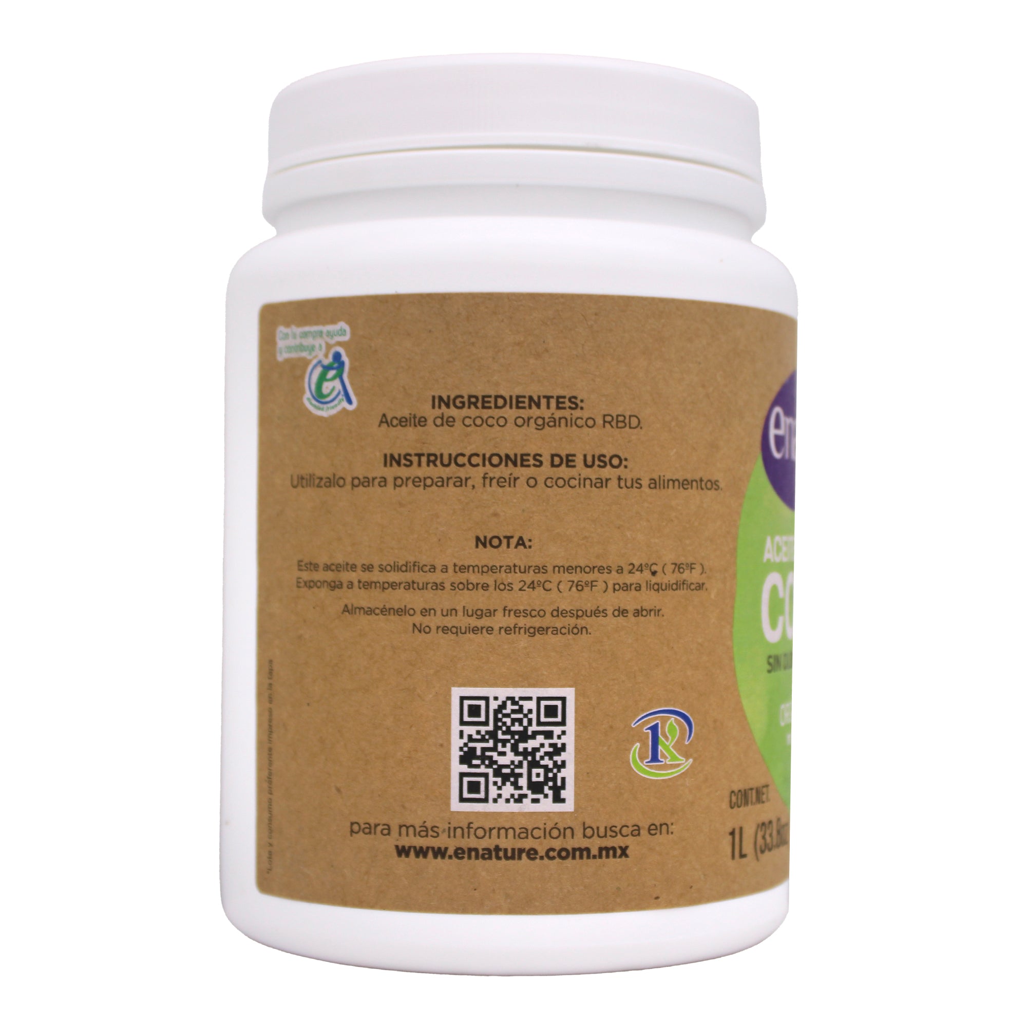 Aceite De Coco Sin Sabor 1 L