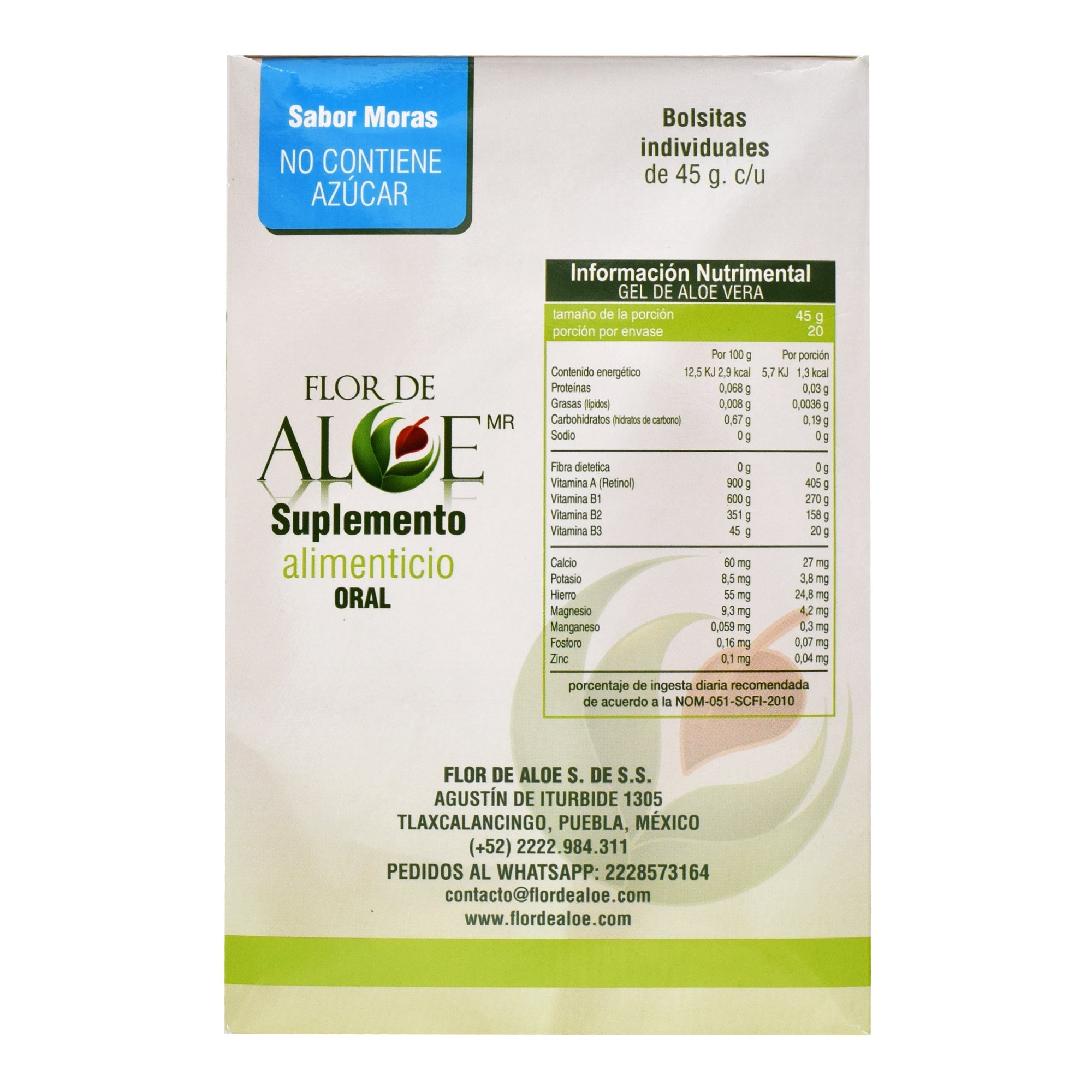 Aloe Vera Moras 20 Sob 45 G C/u