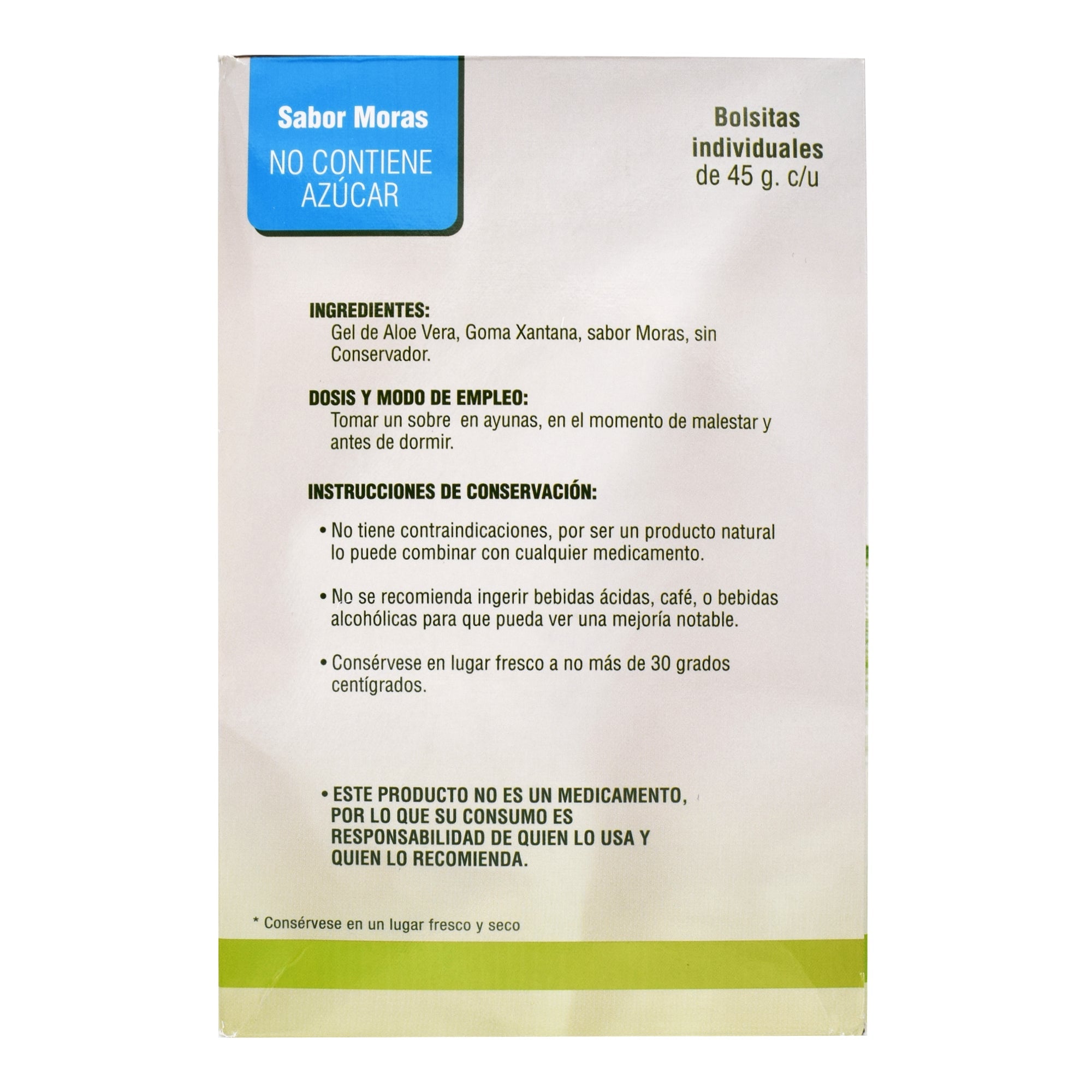 Aloe Vera Moras 20 Sob 45 G C/u