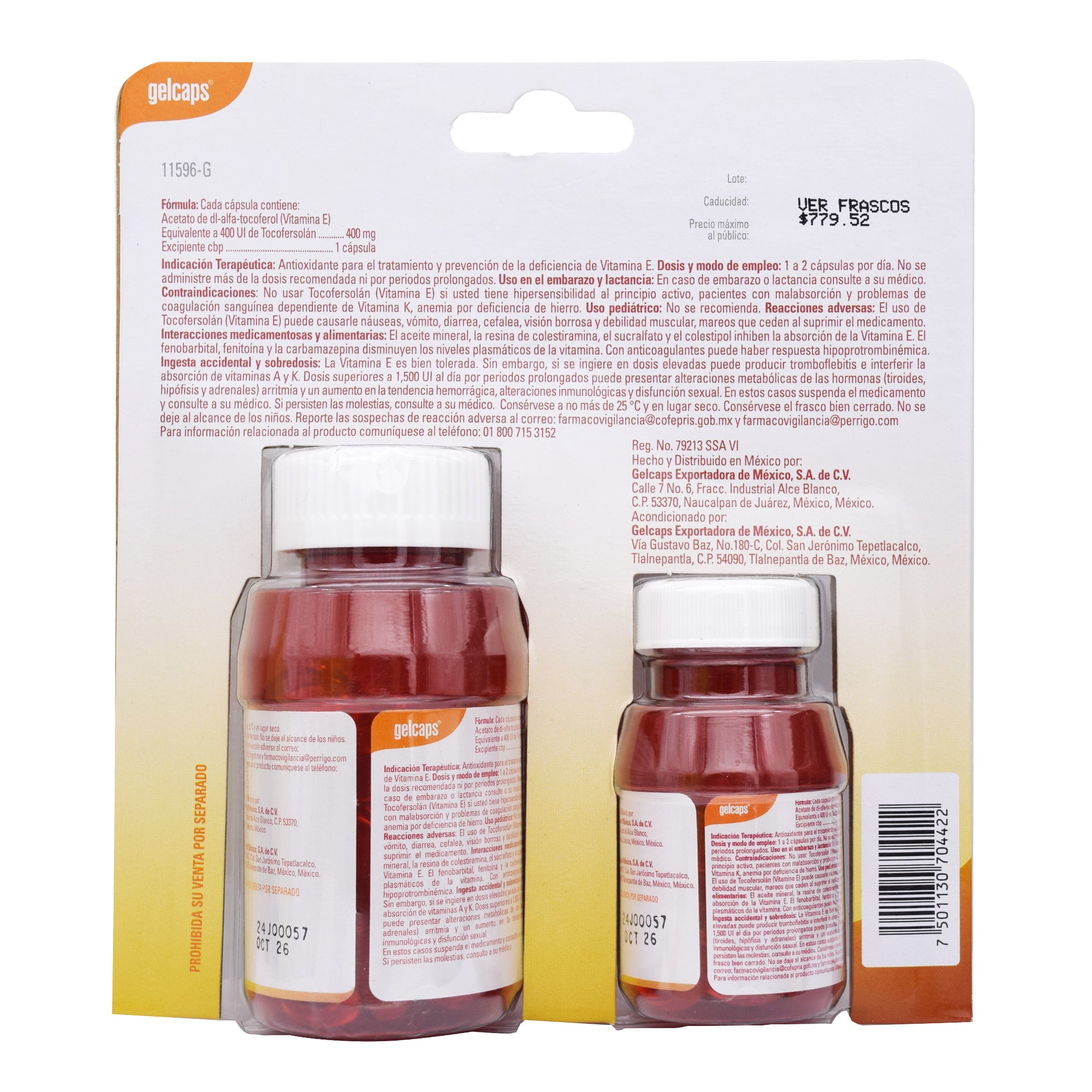 Vitamina E 400 Duo Gelcaps 90 Y 30 Cap