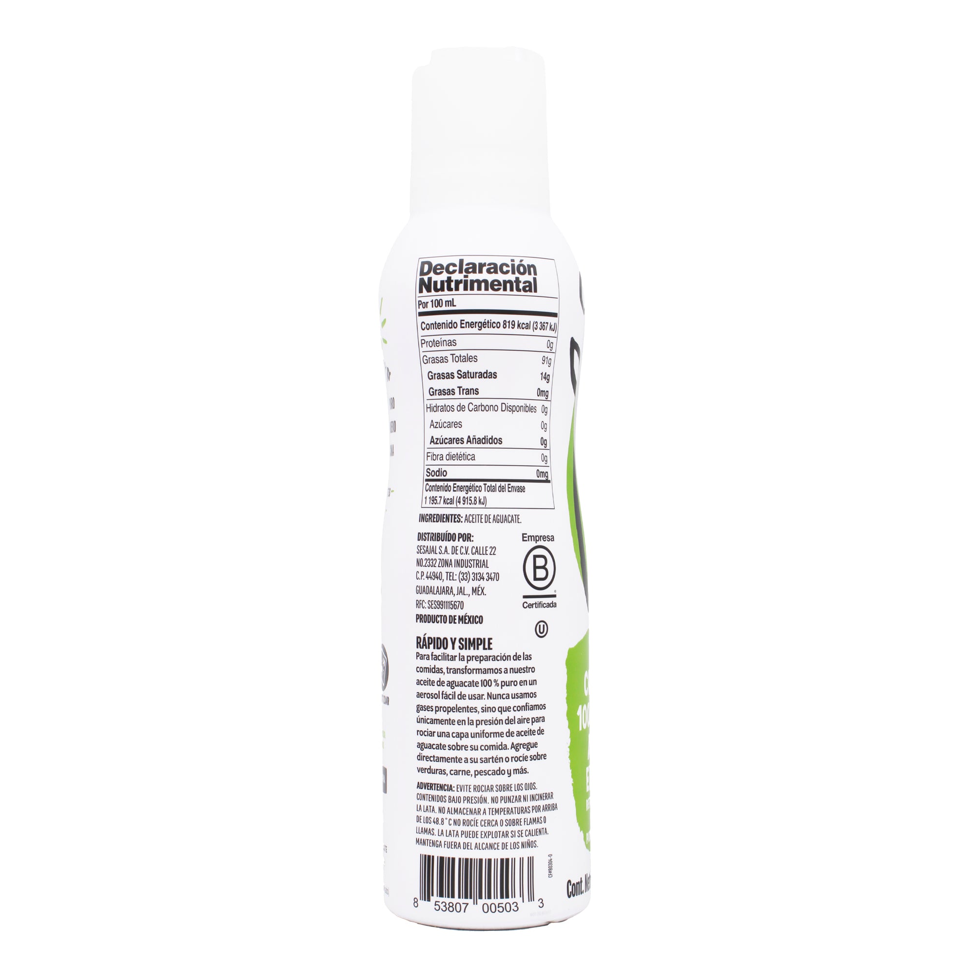 Aceite De Aguacate Spray 146 Ml