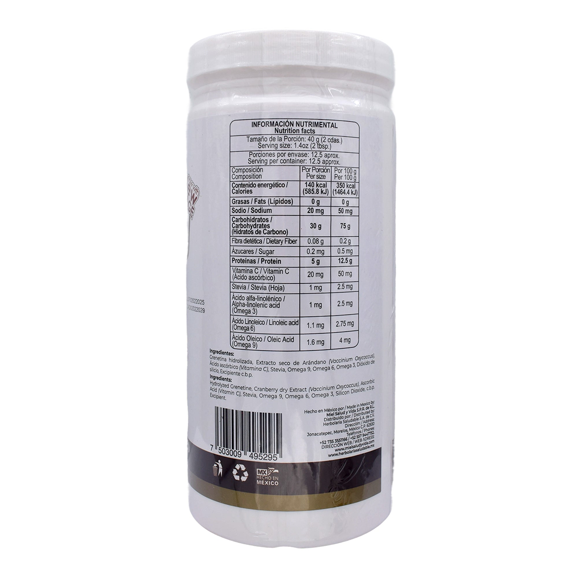 Grenetina Hidrolizada Sabor Arandano 500 G