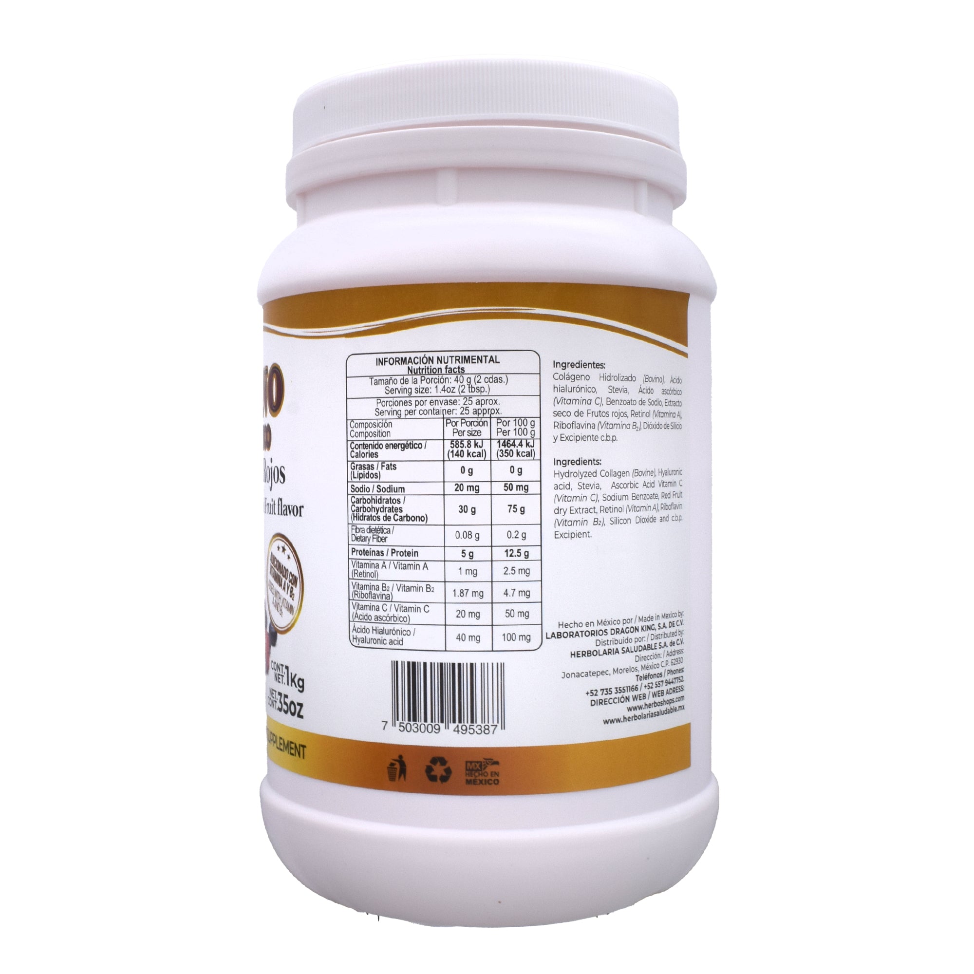 Colageno Y Acido Hialuronico Frutos Rojos 1 Kg