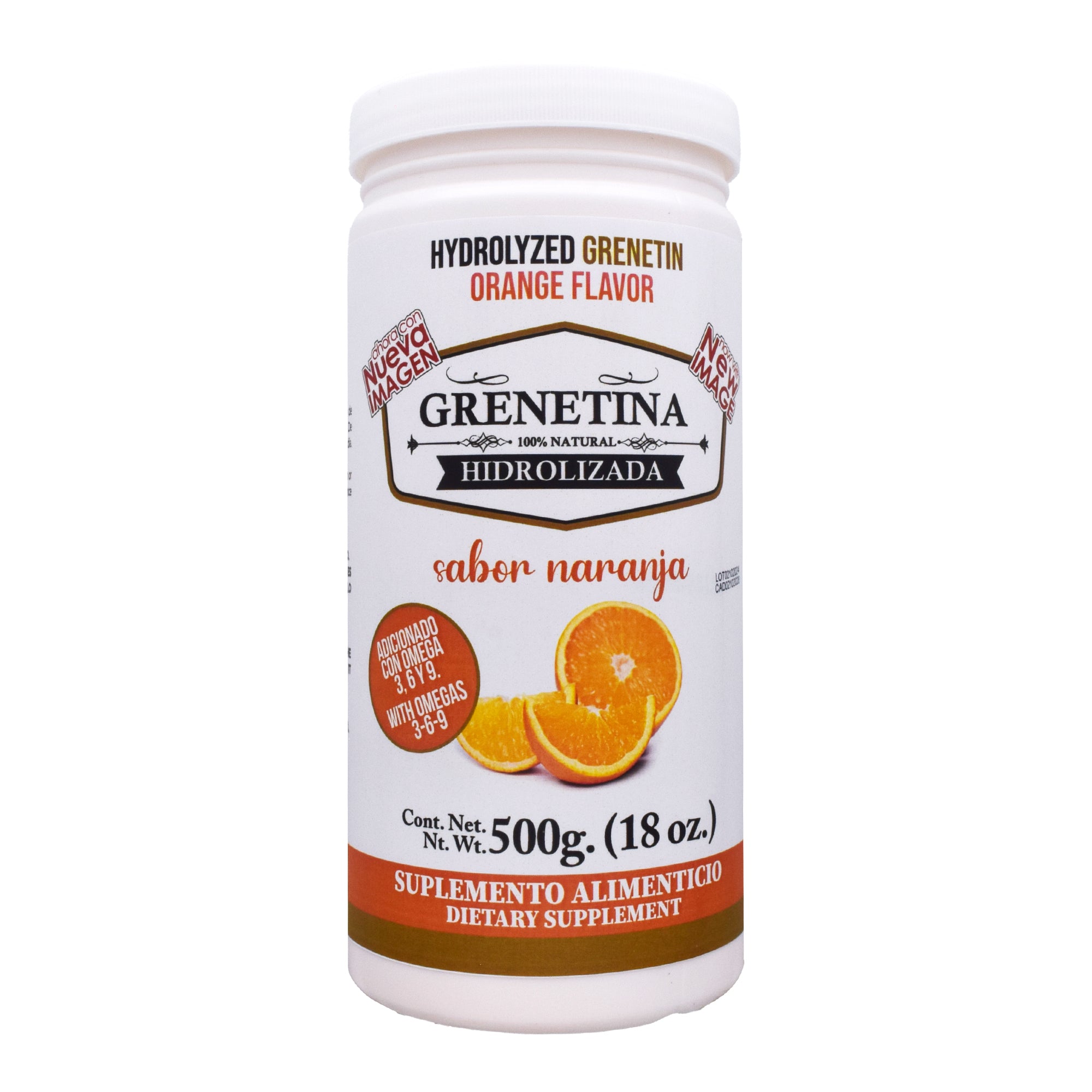 Grenetina Hidrolizada Sabor Naranja  500 G
