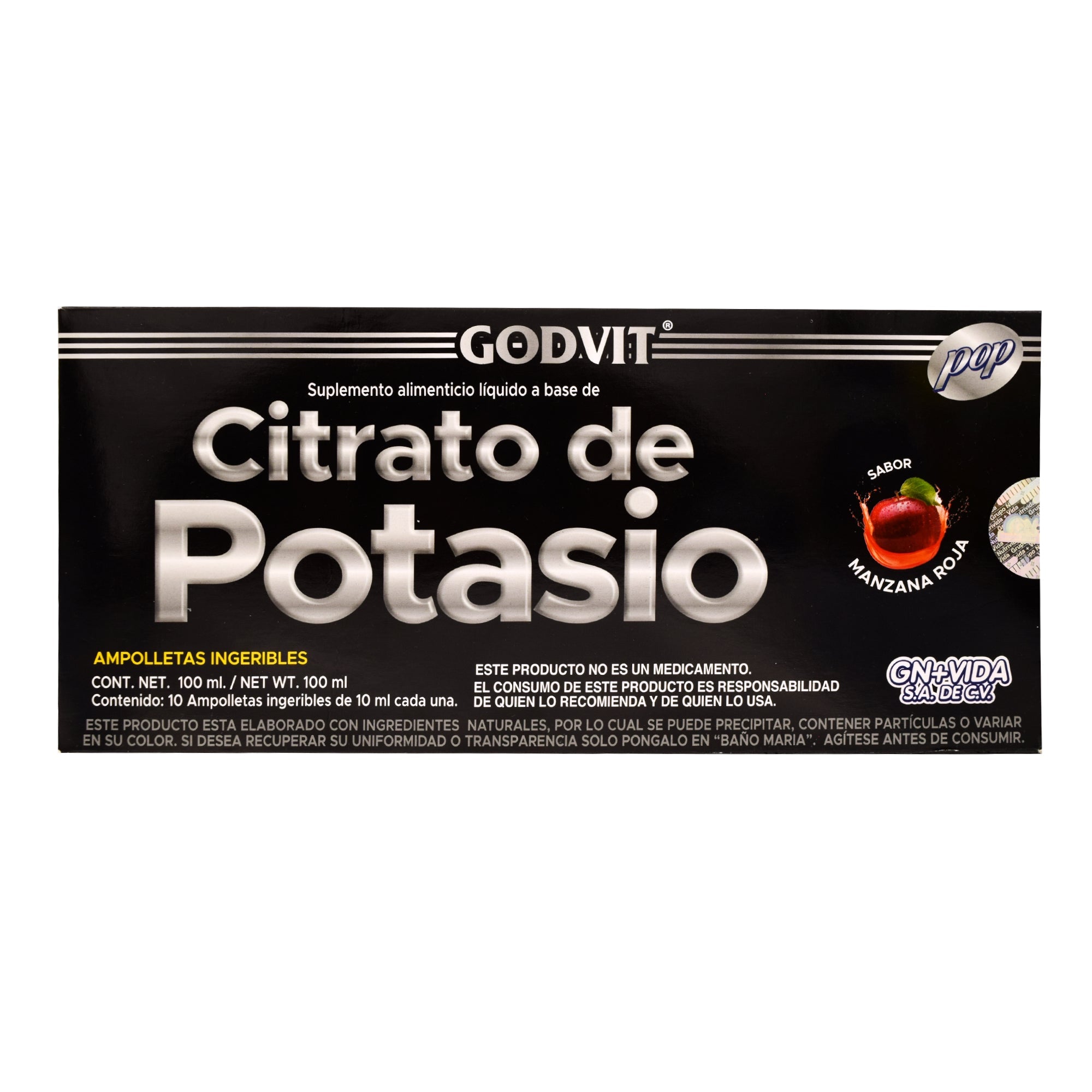 Citrato De Potasio Manzana 10 Amp