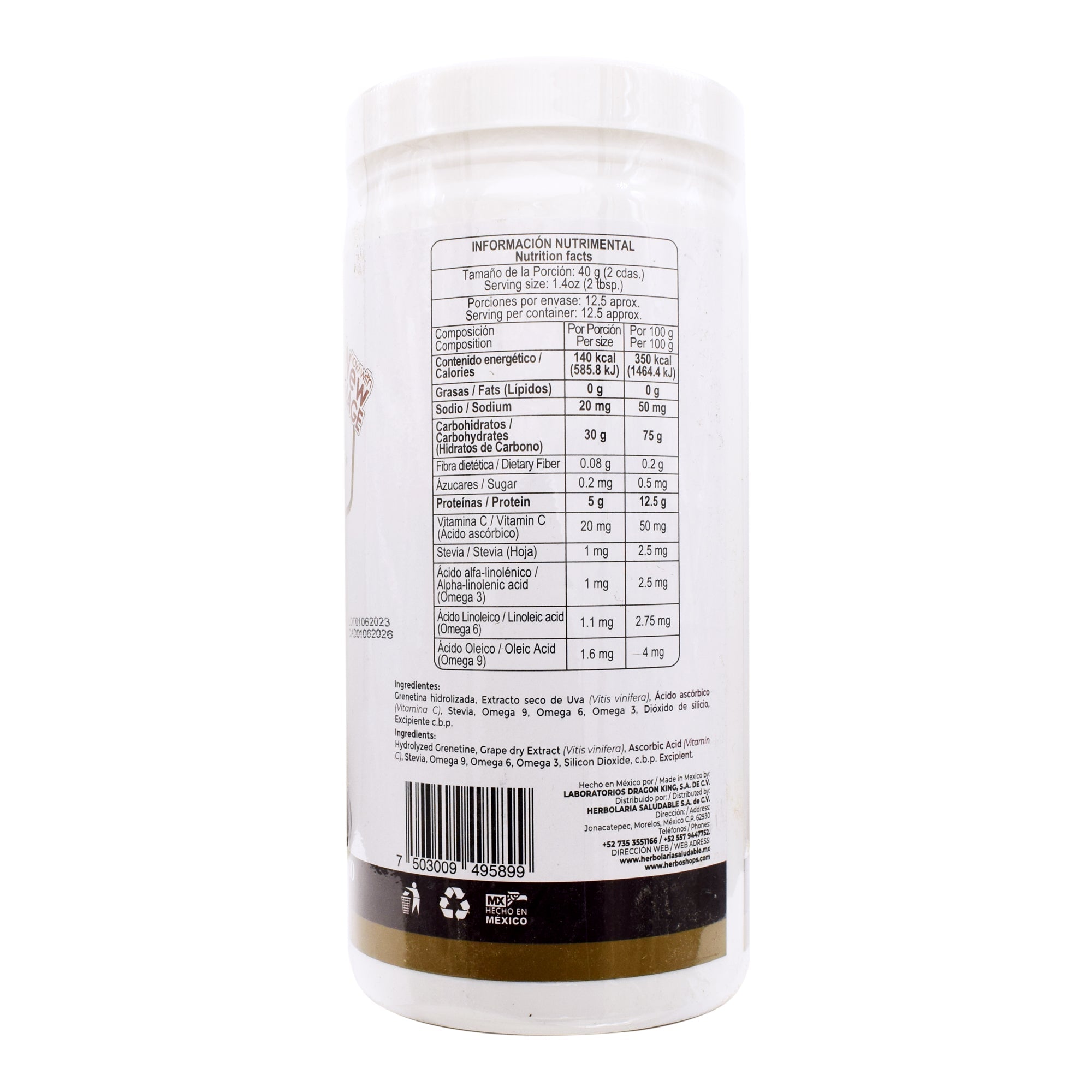 Grenetina Hidrolizada Sabor Uva 500 G