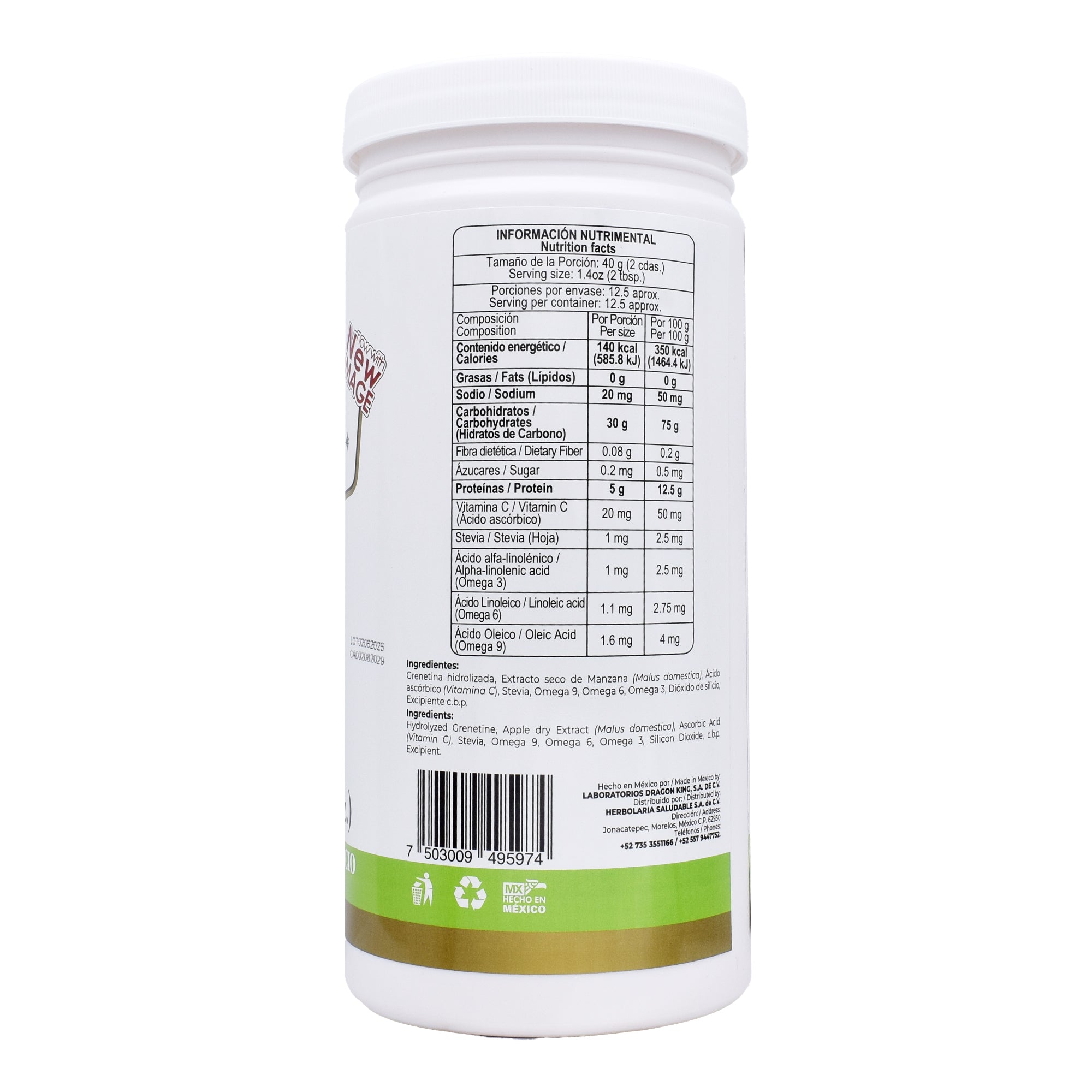 Grenetina Hidrolizada Sabor Manzana 500 G
