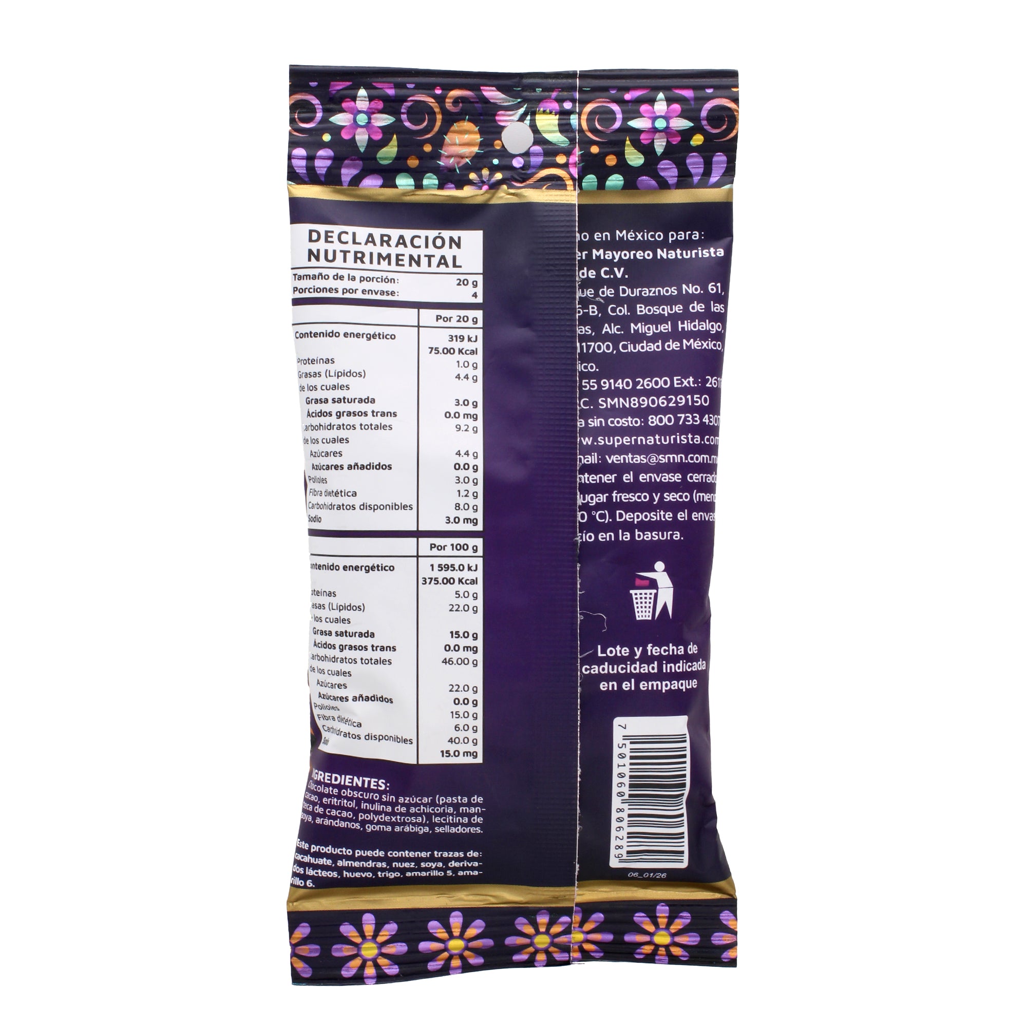 Arandanos Con Chocolate Sin Azucar 80G
