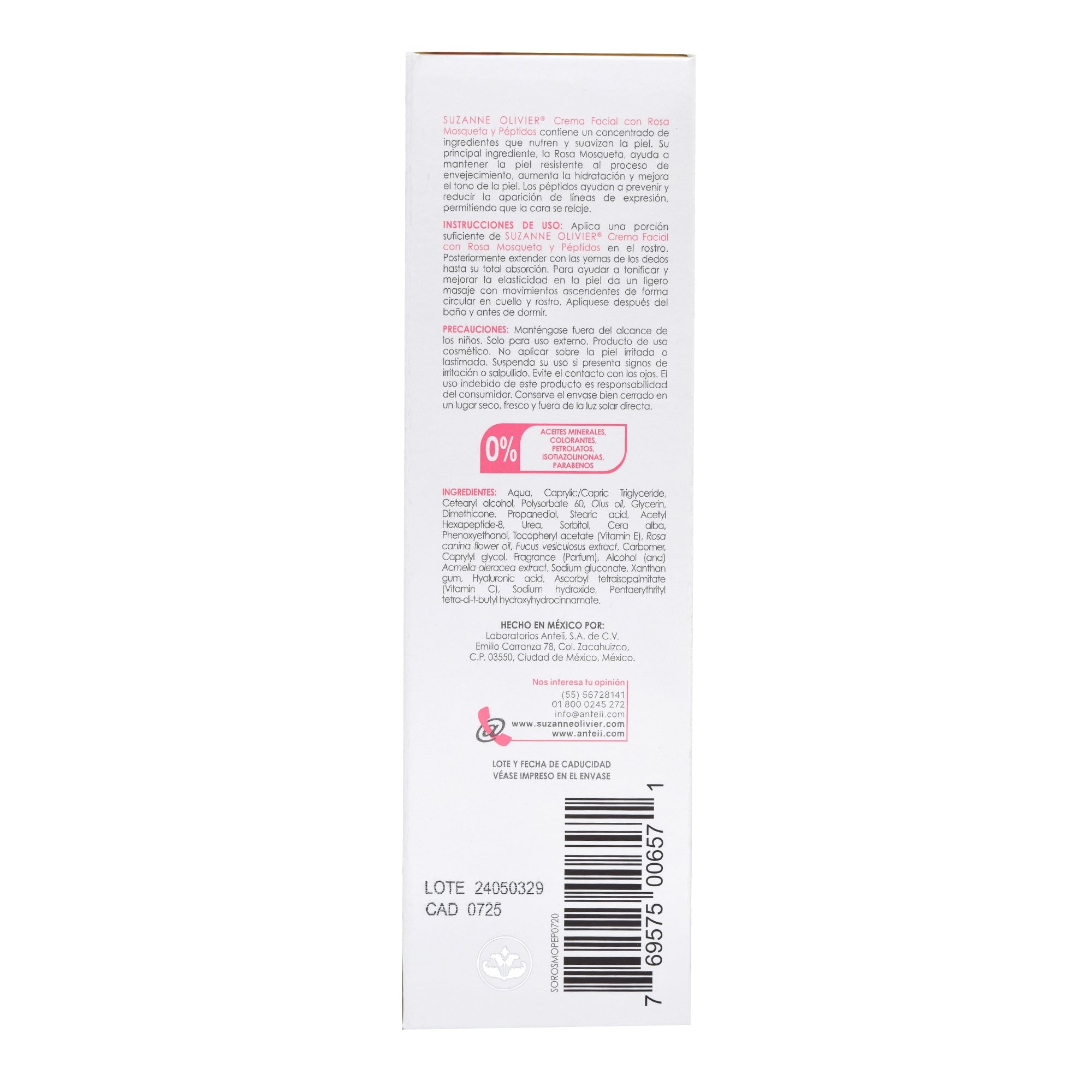 Crema Facial Rosa Mosqueta Peptidos 113 G