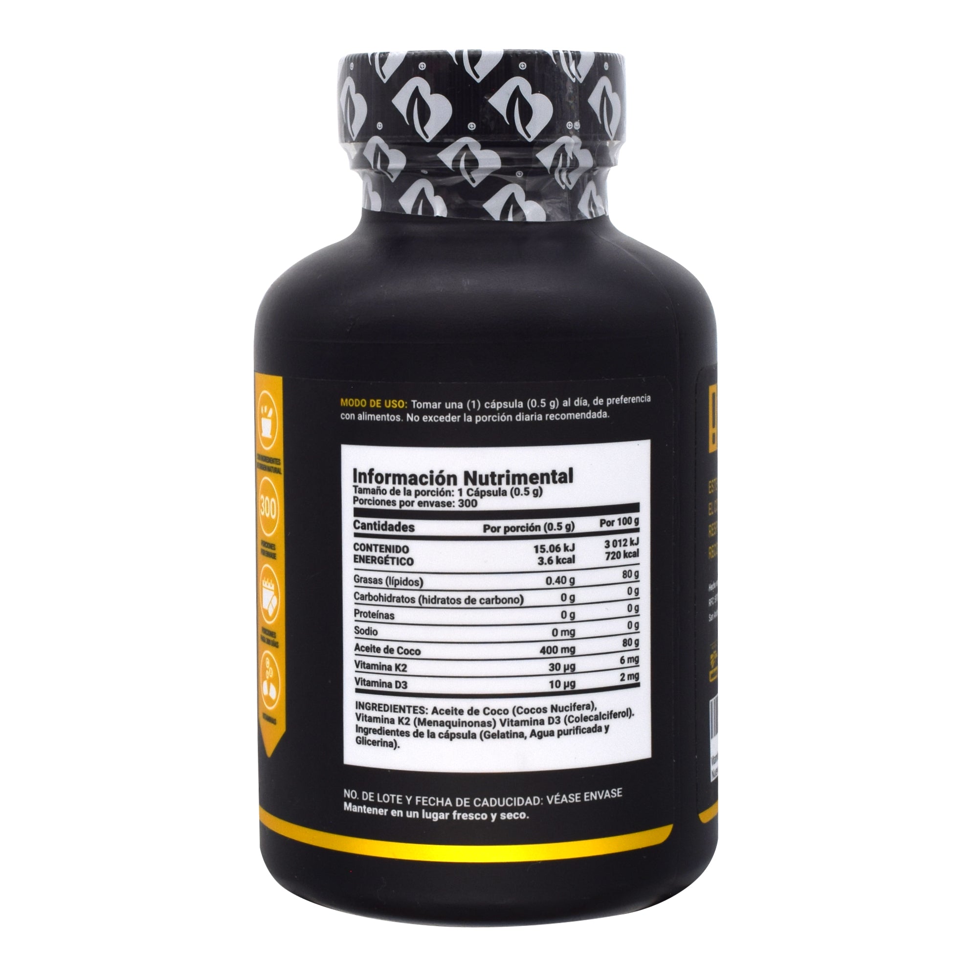 Vitamina D3 K2 Aceite De Coco 300 Cap