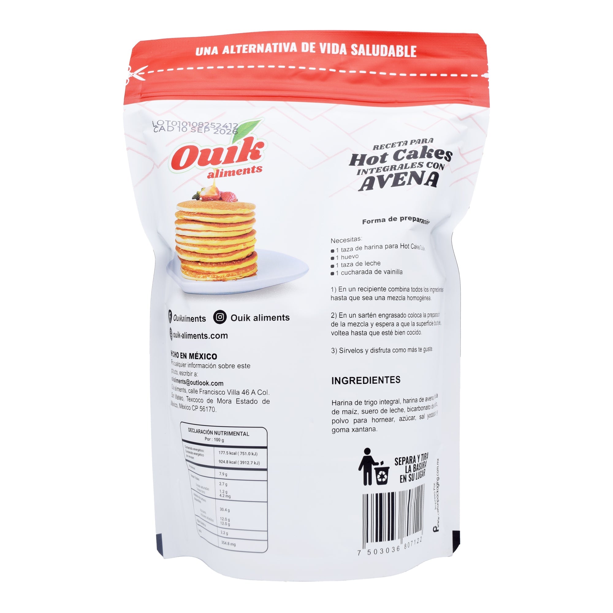 Harina Para Hot Cakes Avena 500 G