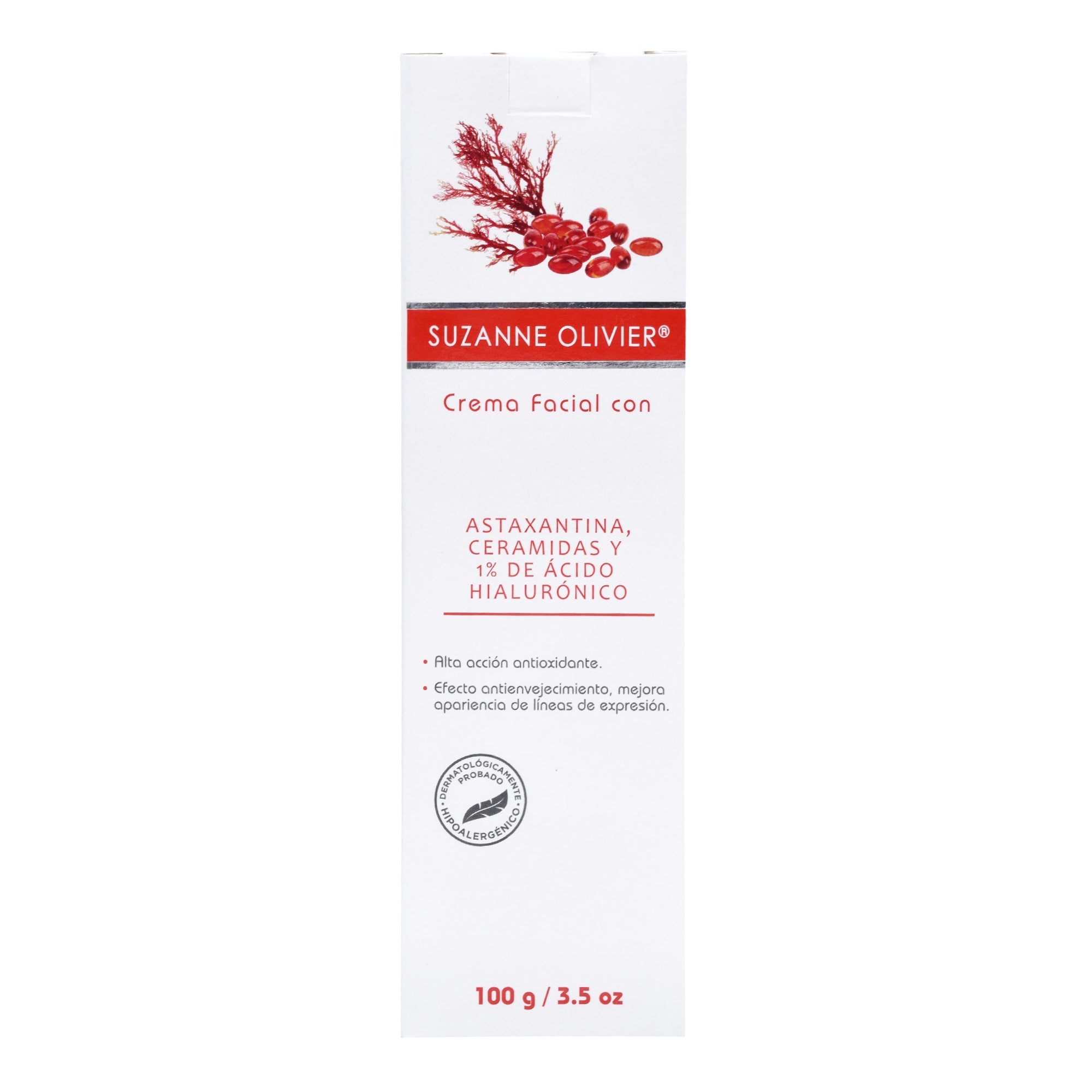 Crema Facial Con Astaxantina Ceremidas Y Acido Hialuronico 100 G