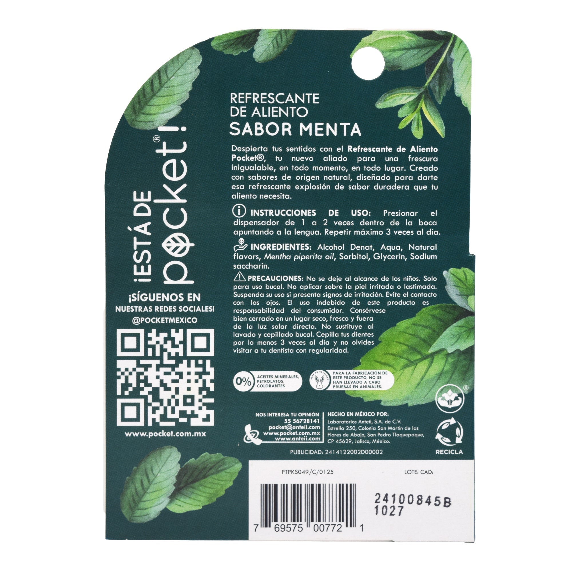 Refrescante De Aliento Menta 2.5 Ml