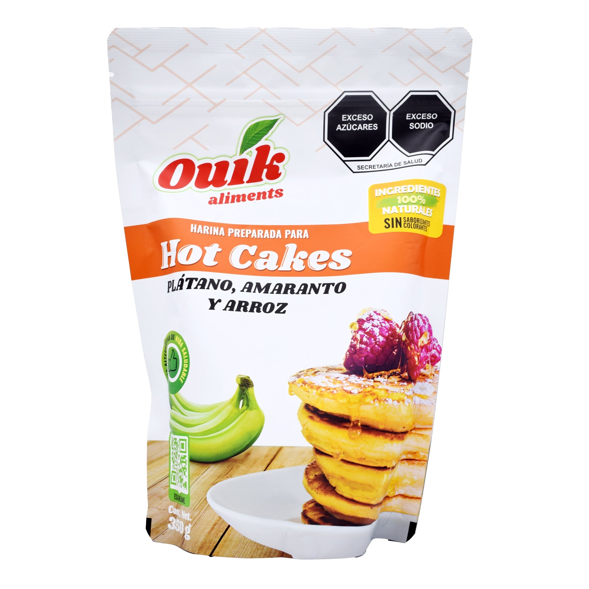 Harina Para Hot Cakes Platano Amaranto Arroz 350 G