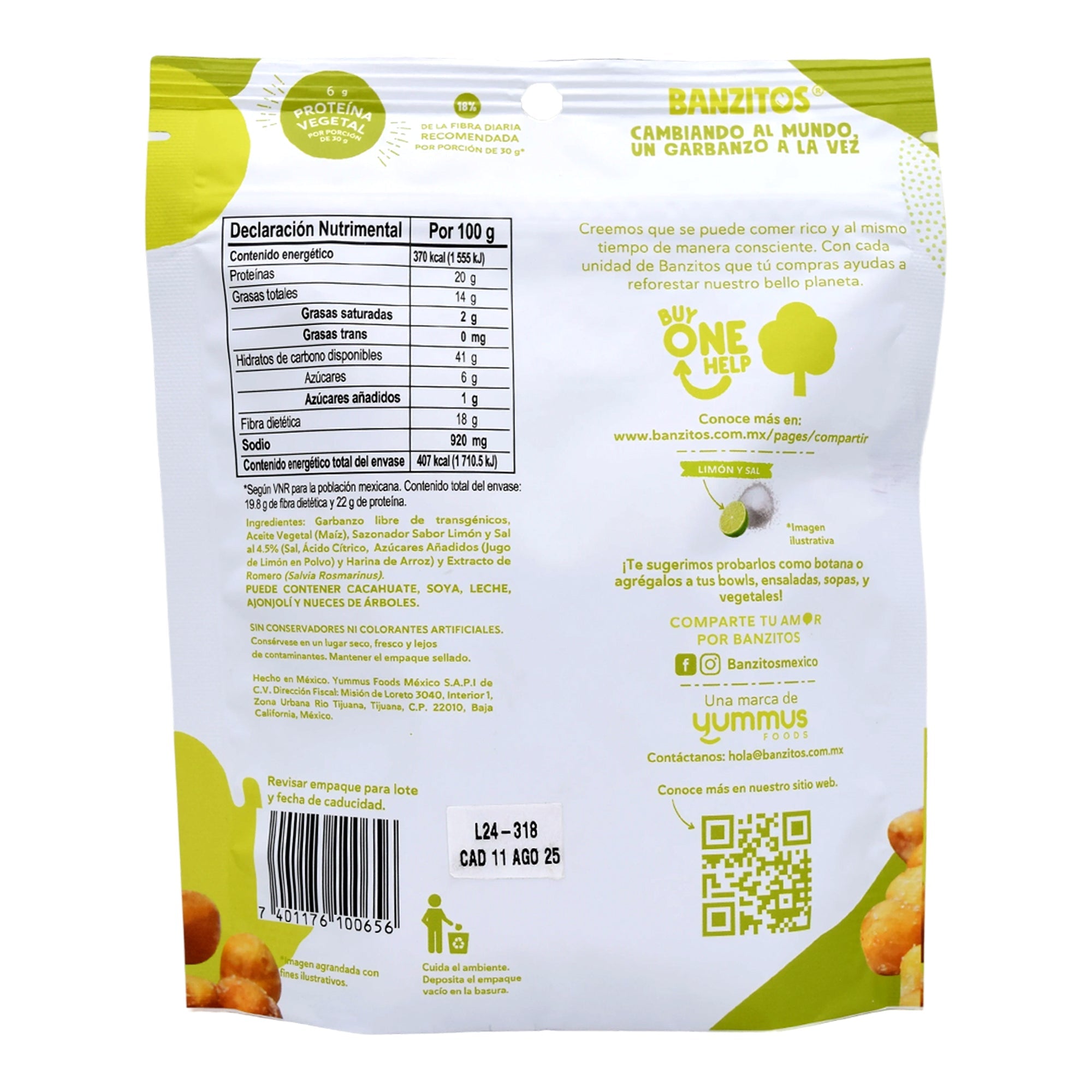 Garbanzos Crujientes Limon Y Sal 110 G