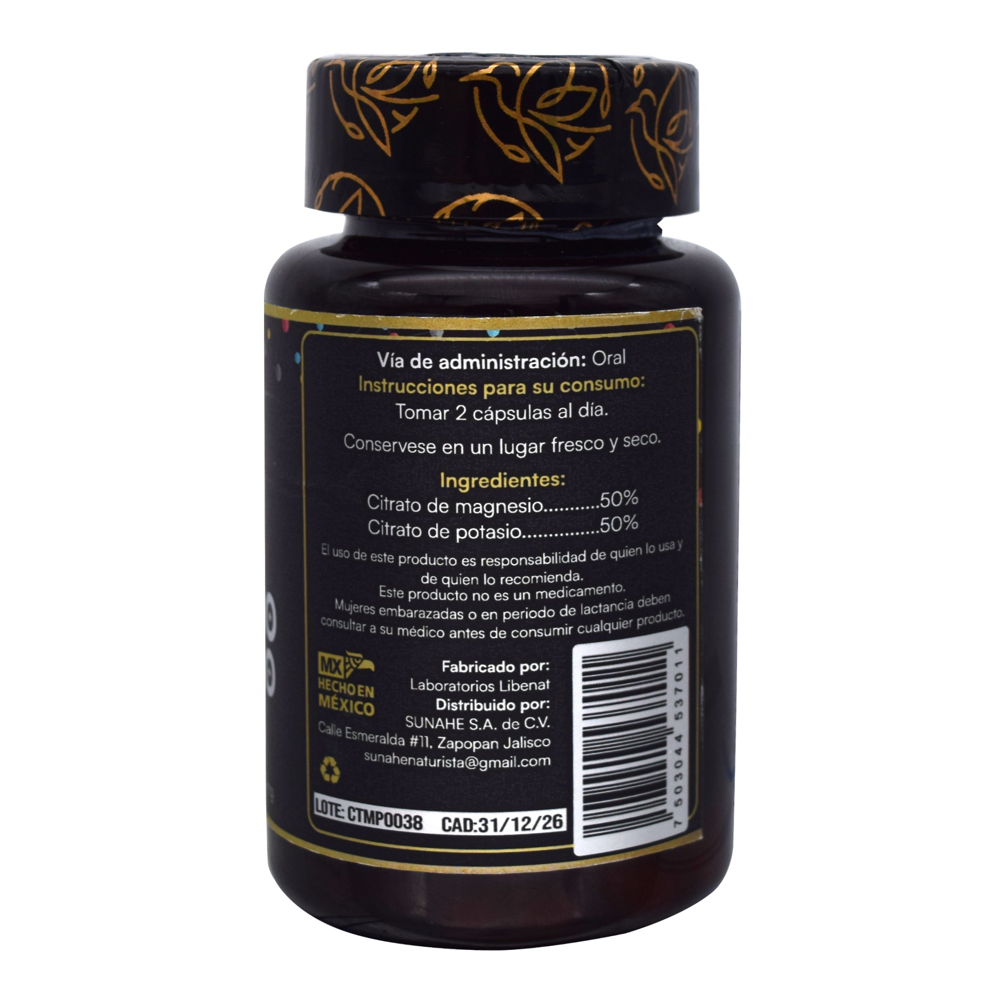 Citrato De Magnesio Y Potasio 60 Cap