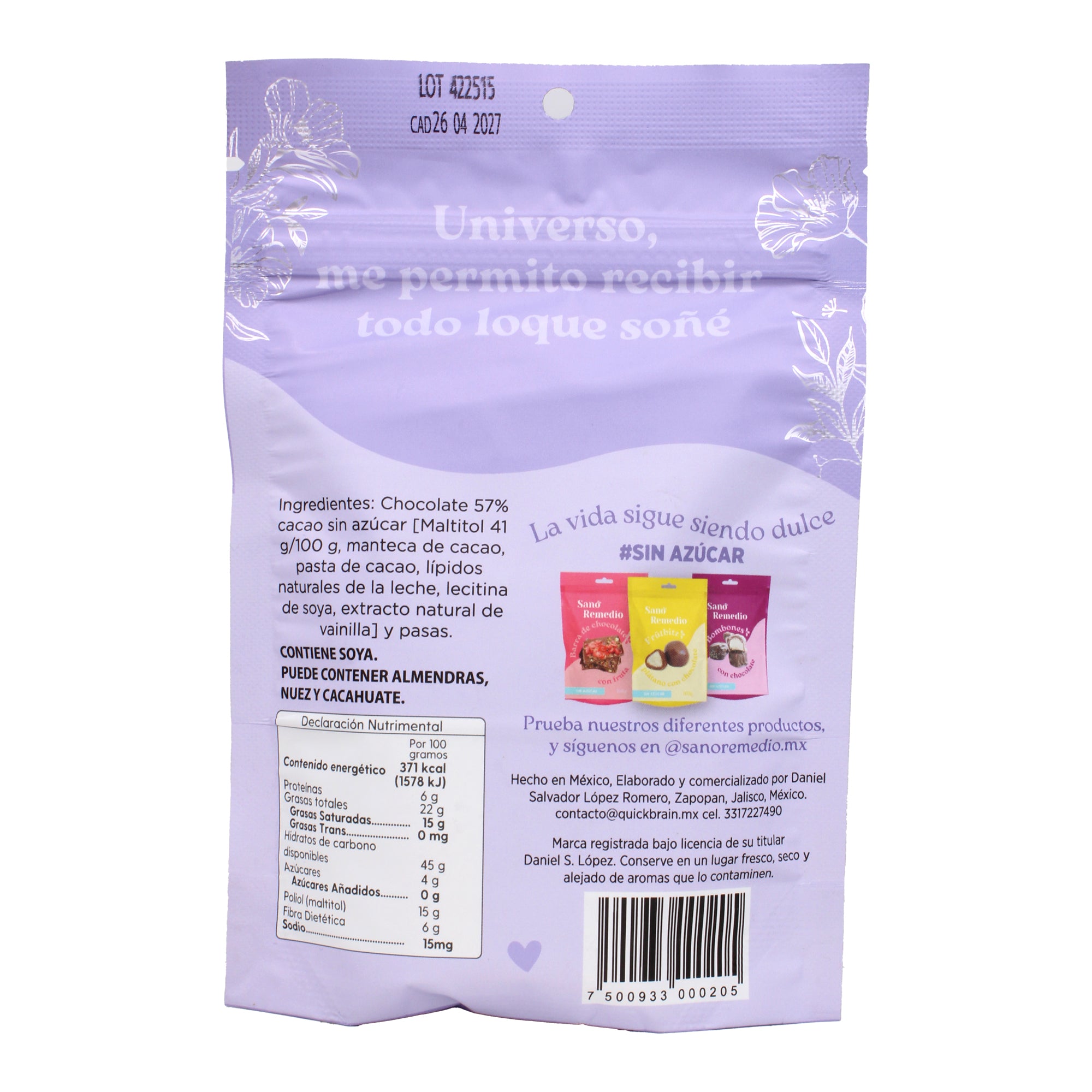 Pasas Chocolate 100 G