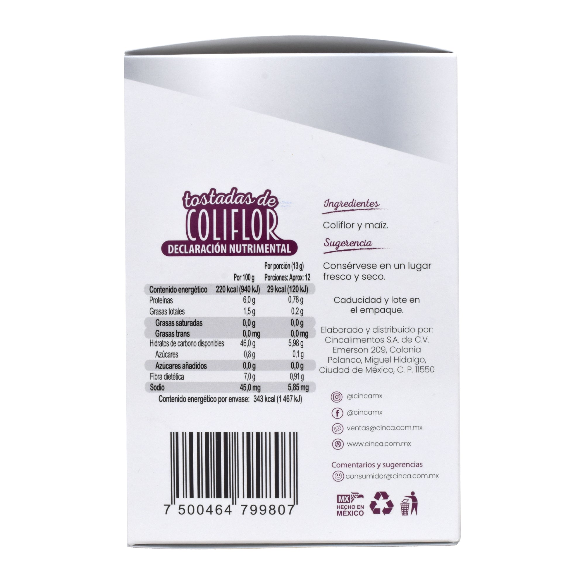 Tostadas De Coliflor 156 G