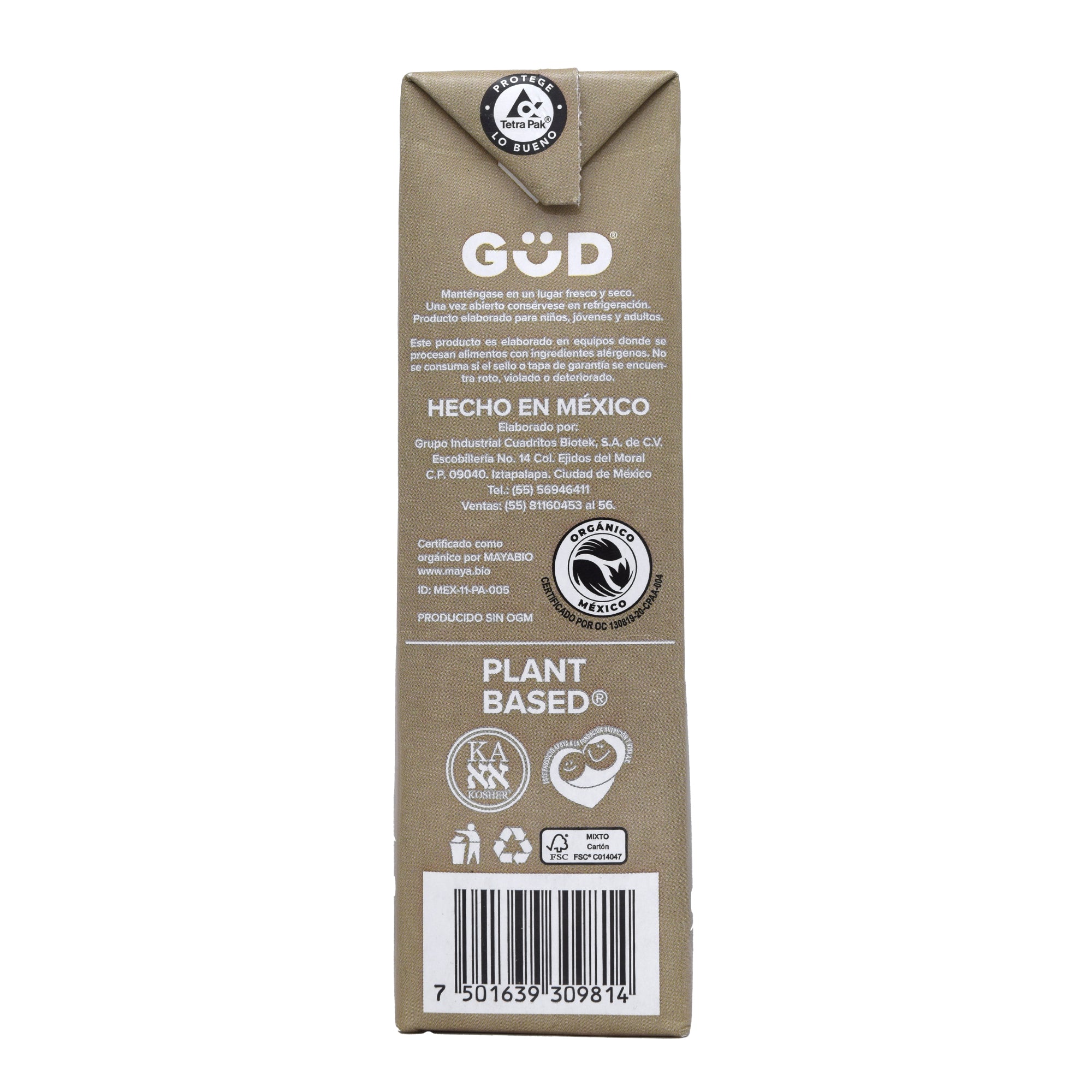 Bebida De Avena Sin Azucar 1 L