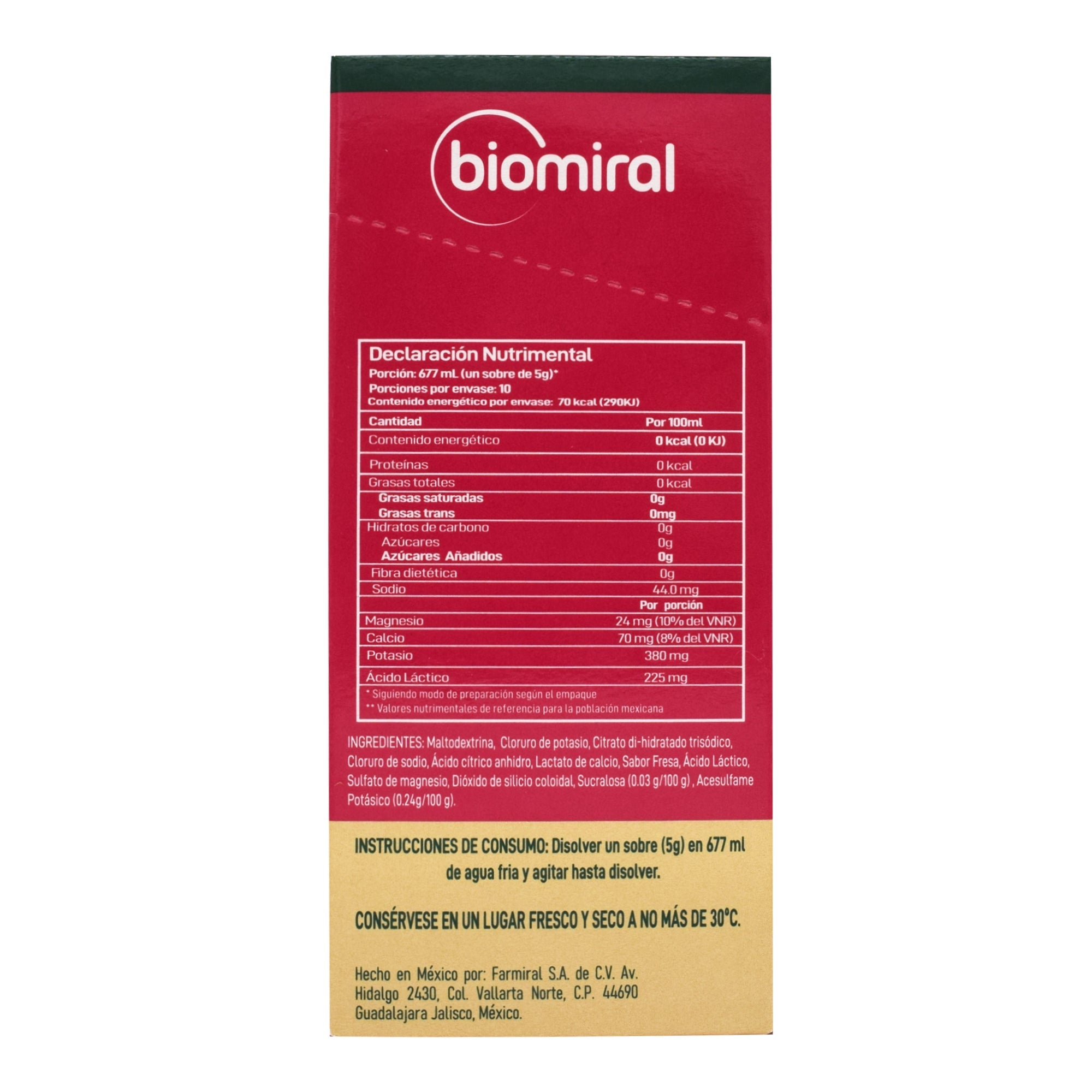 Electrolitos Fresa 10 Sob 5 G C/u (PAQUETE 10)
