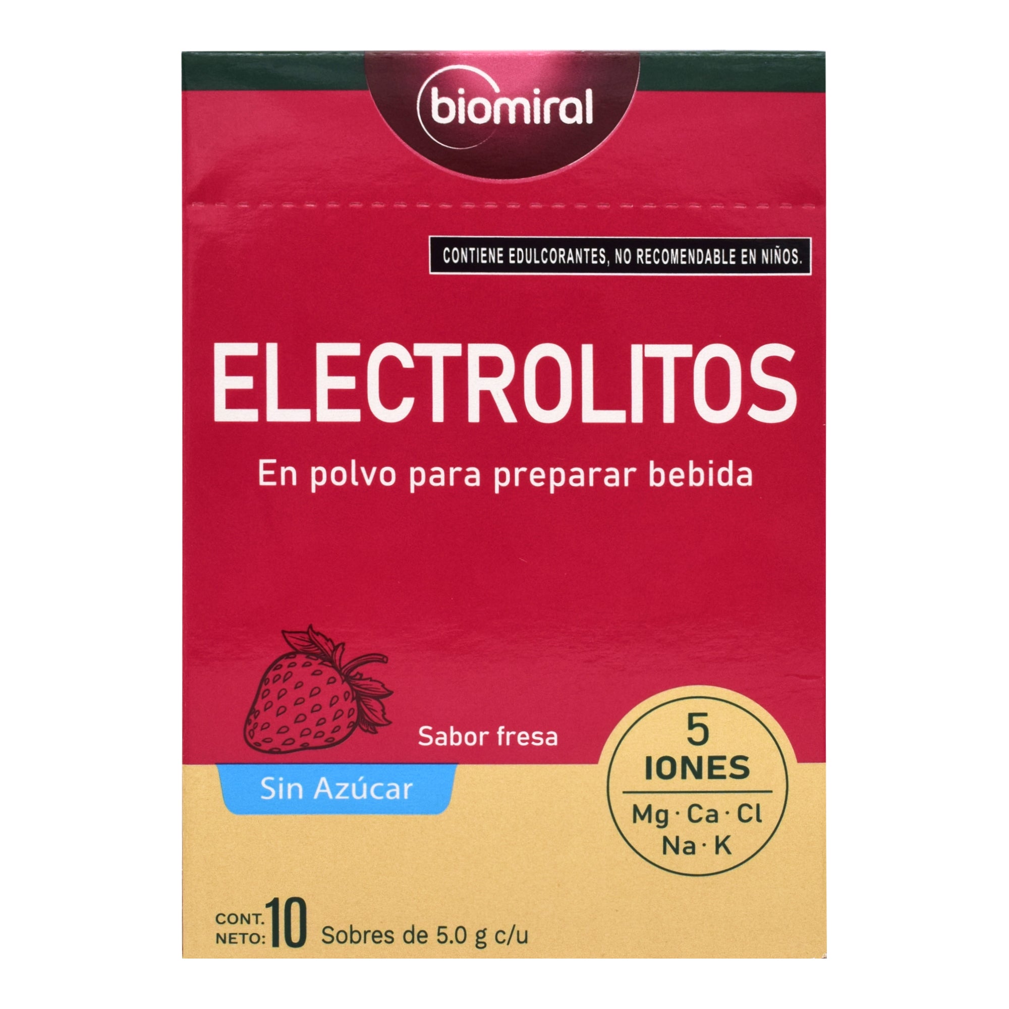 Electrolitos Fresa 10 Sob 5 G C/u (PAQUETE 10)