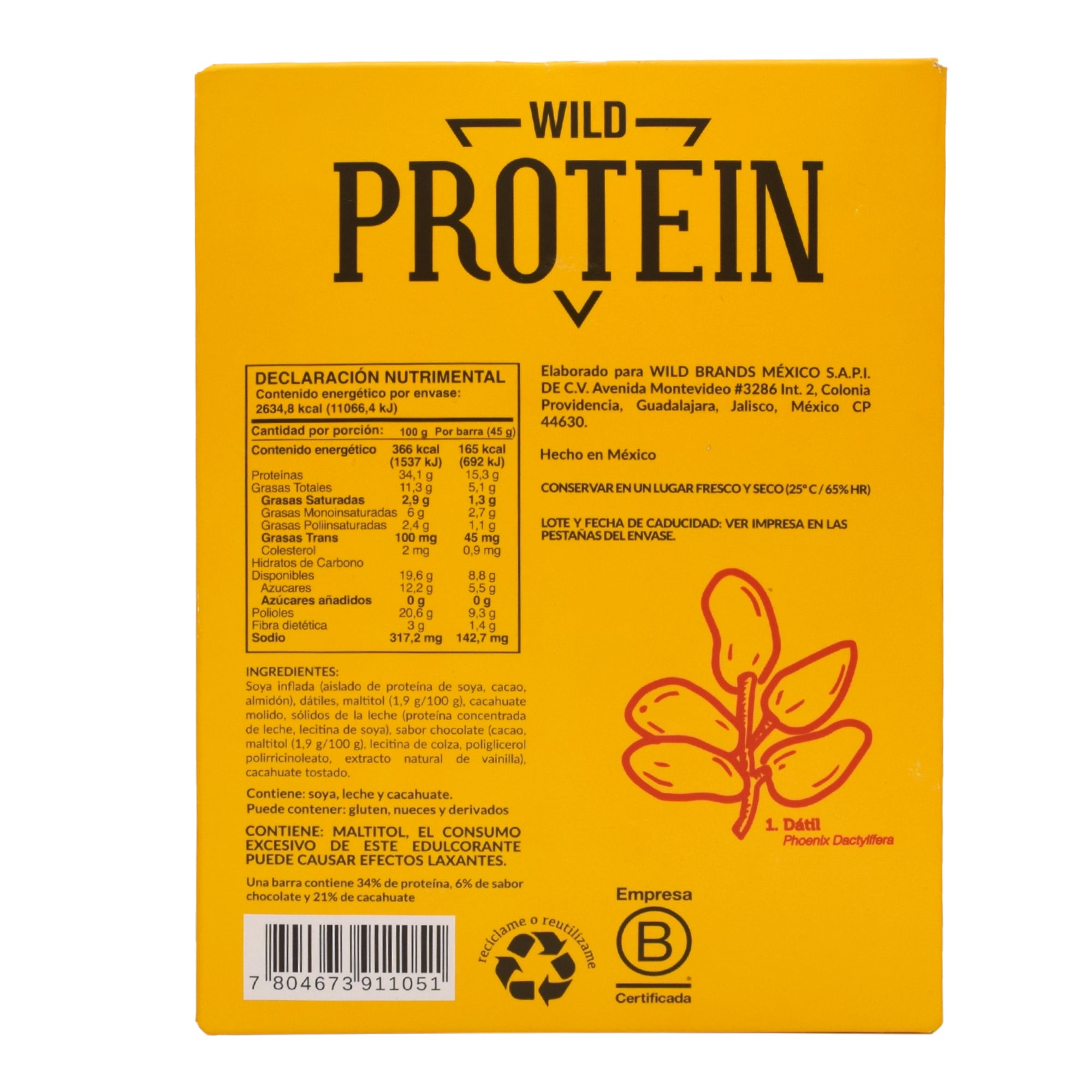 Barra Proteina Chocolate Cacahuate 45 G (Paquete 16)