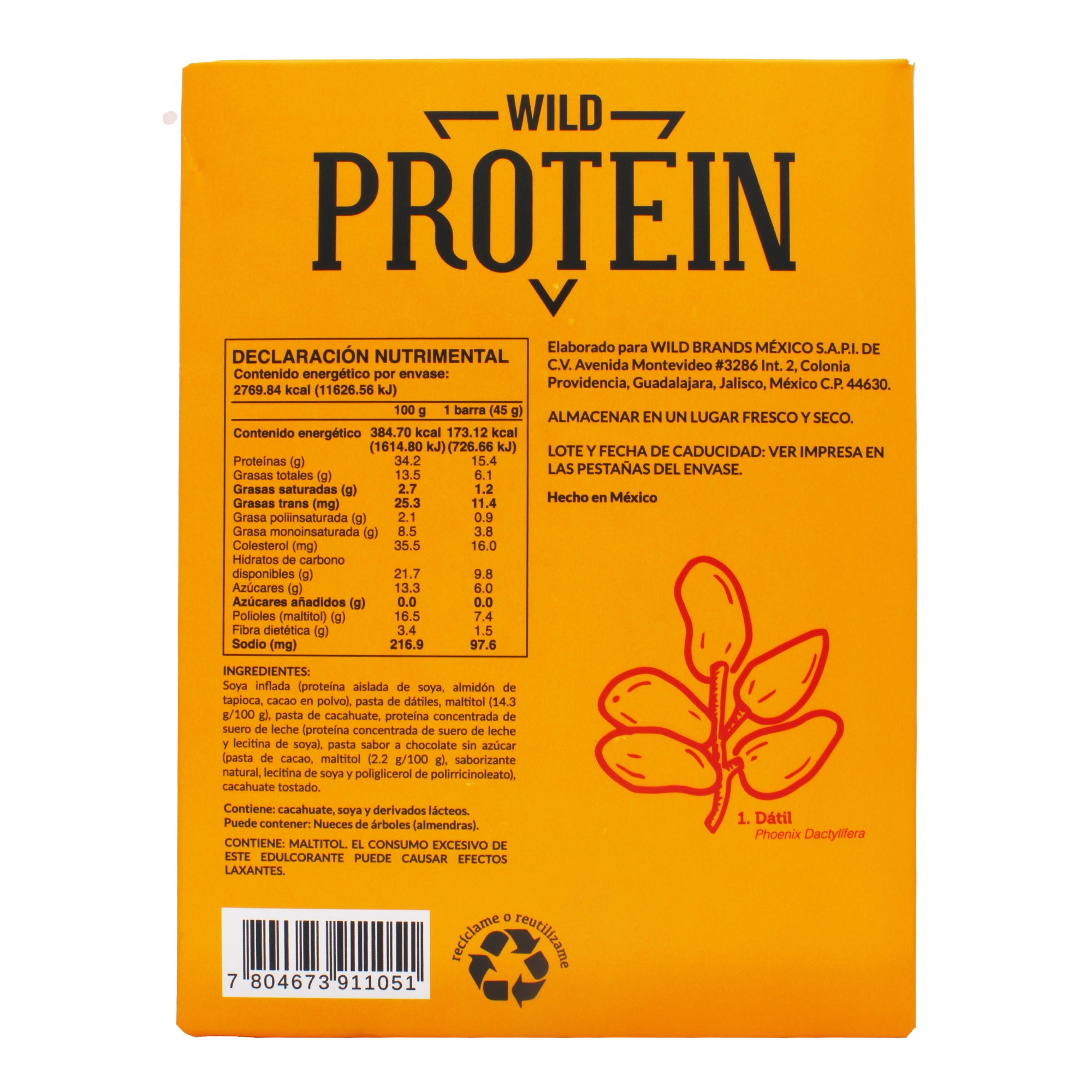 Barra Proteina Chocolate Cacahuate 45 G (Paquete 16)