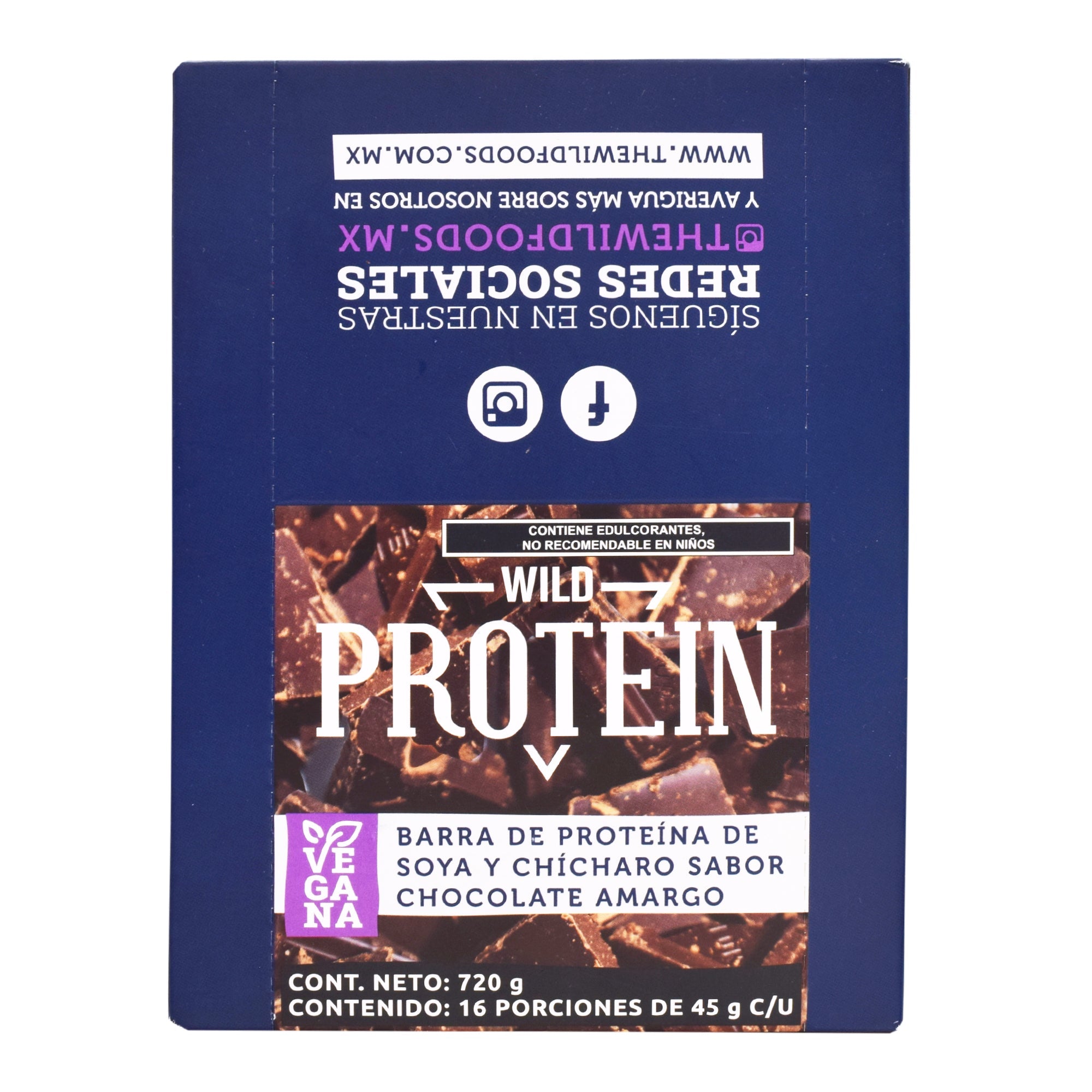 Barra De Proteina Chocolate Amargo 45 G (Paquete 16)