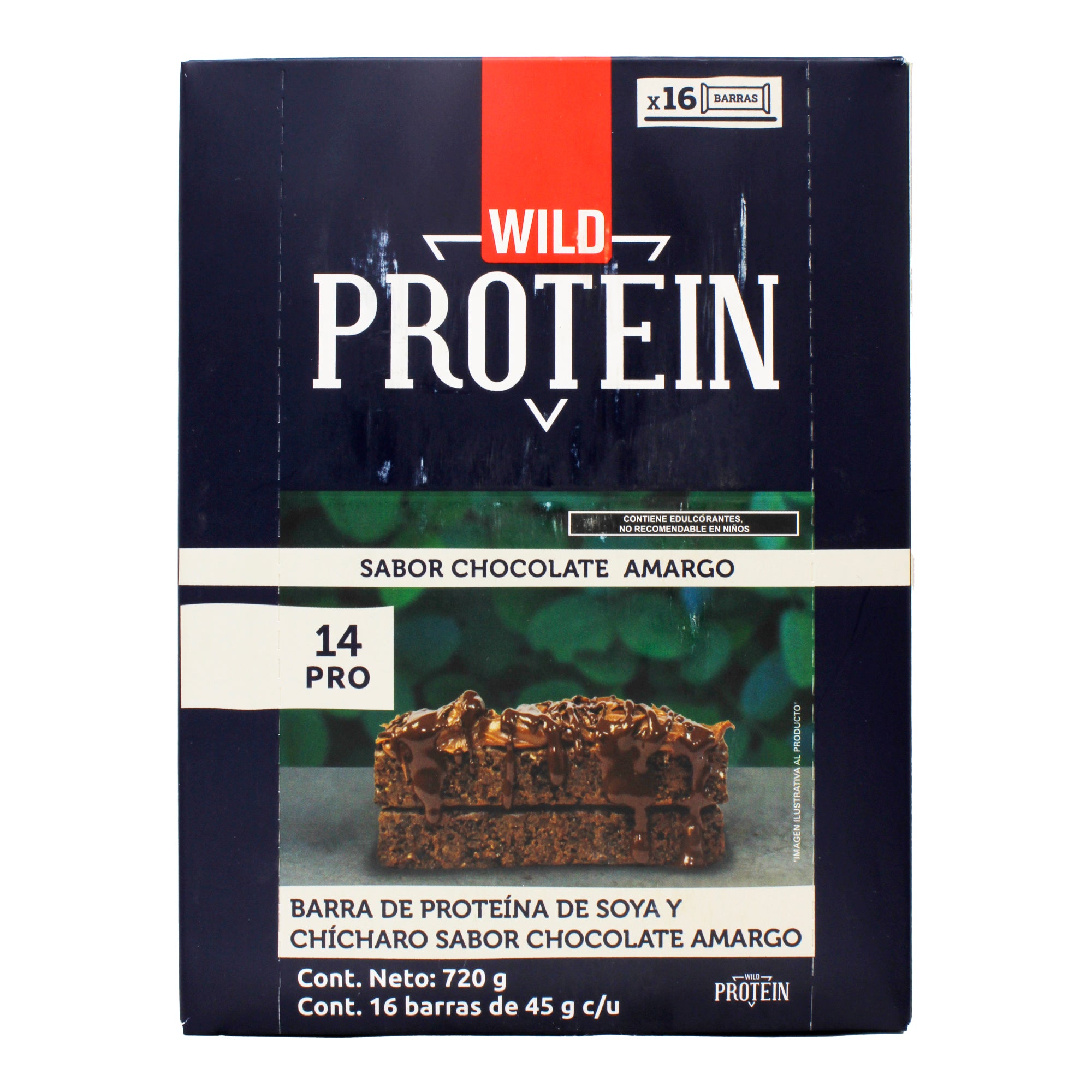 Barra De Proteina Chocolate Amargo 45 G (Paquete 16)