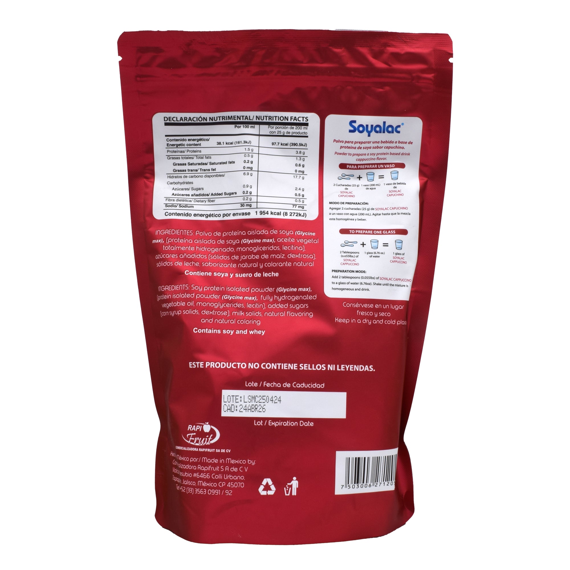 Bebida De Soya Capuchino 500 G