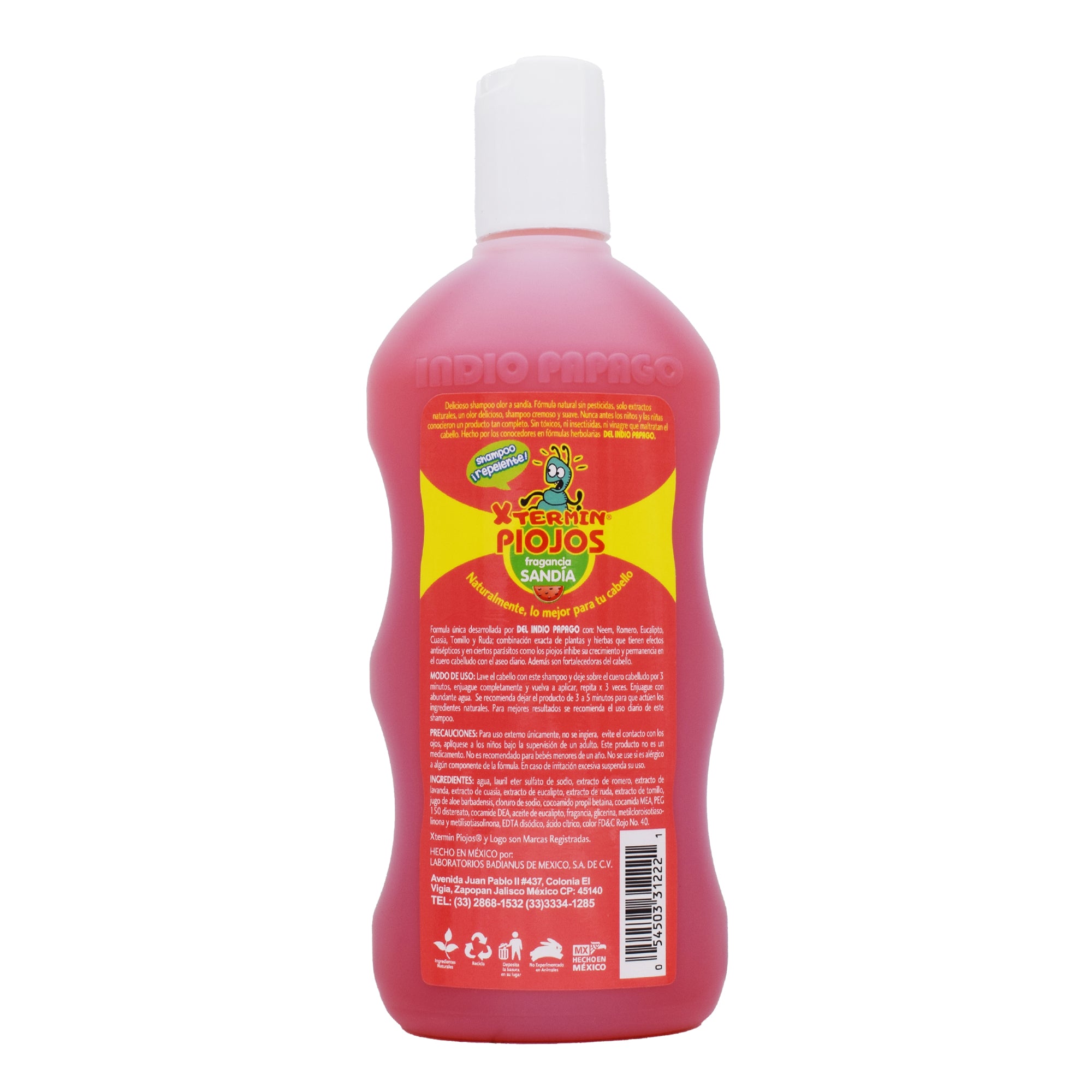 Shampoo Repelente De Piojos Sandia 550 Ml