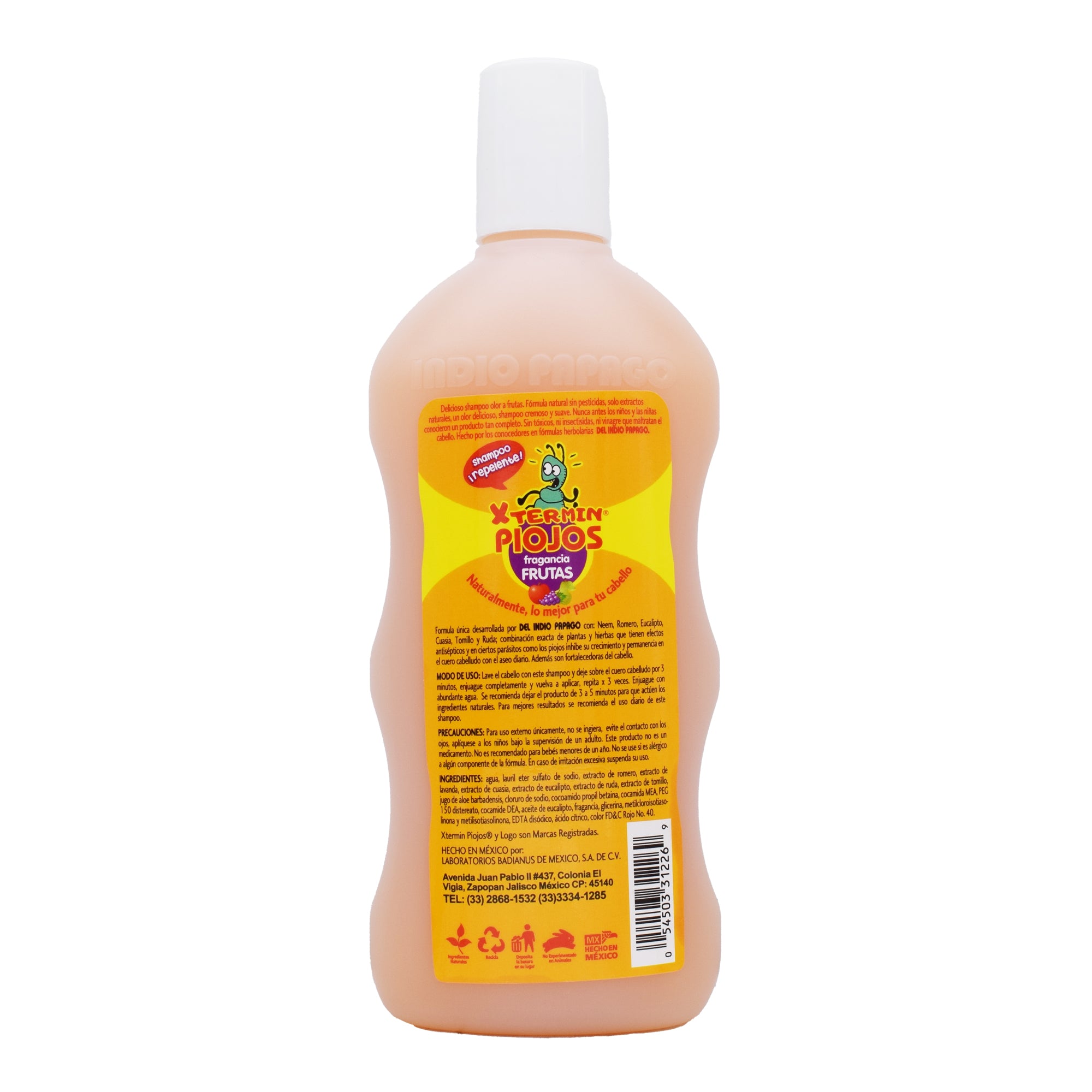 Shampoo Para Piojos Xtermin Frutas 550 Ml