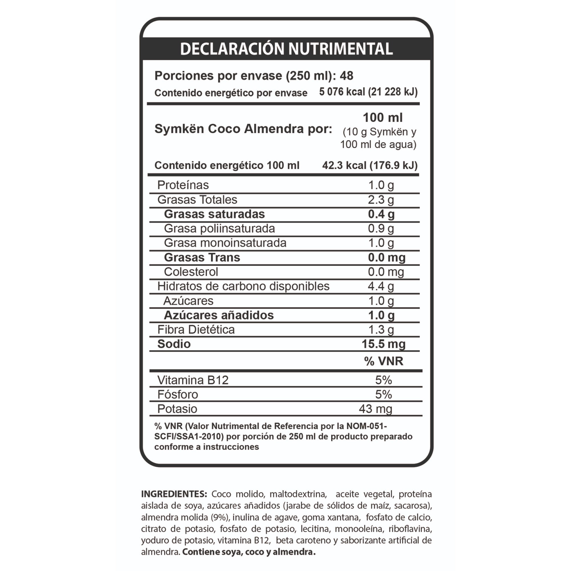 Bebida De Almendra Con Coco 1200 G