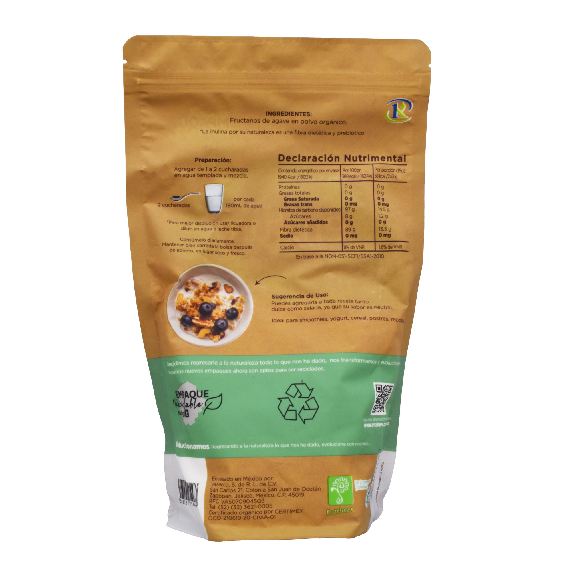 Inulina De Agave 500 G