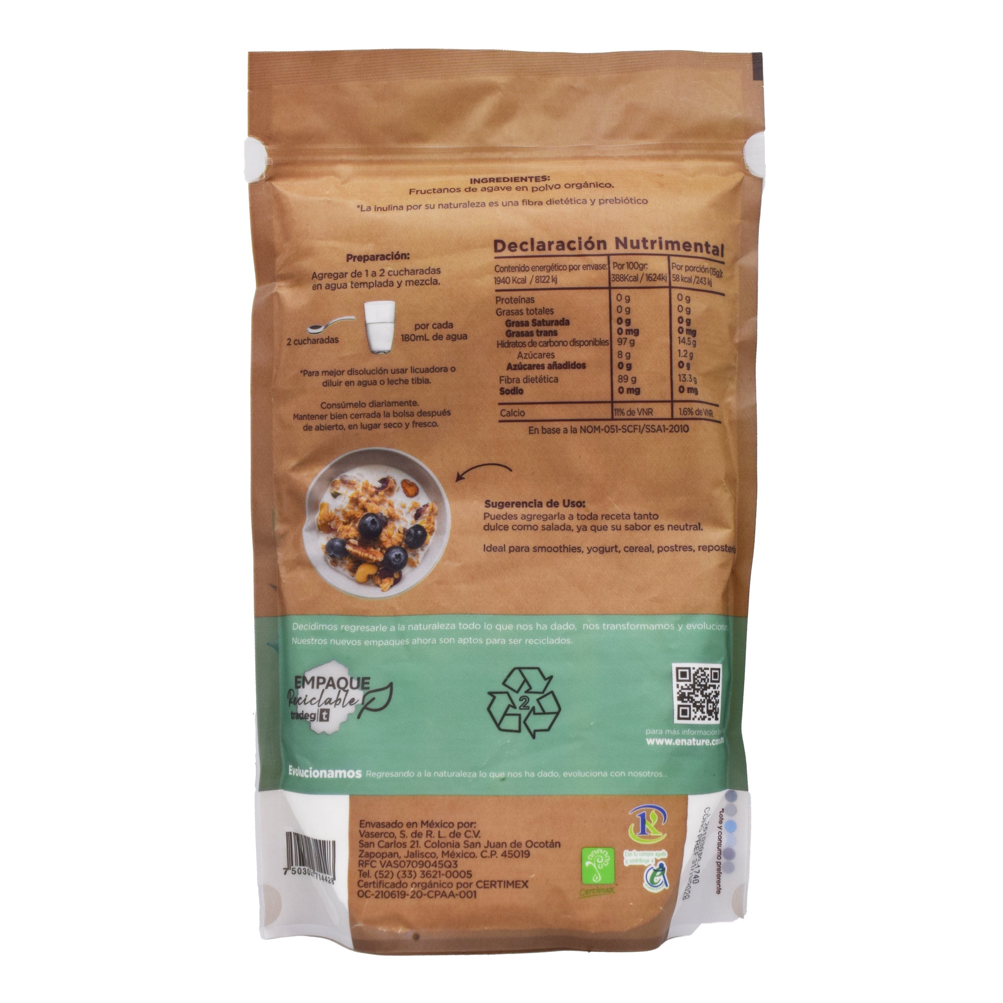 Inulina De Agave 500 G