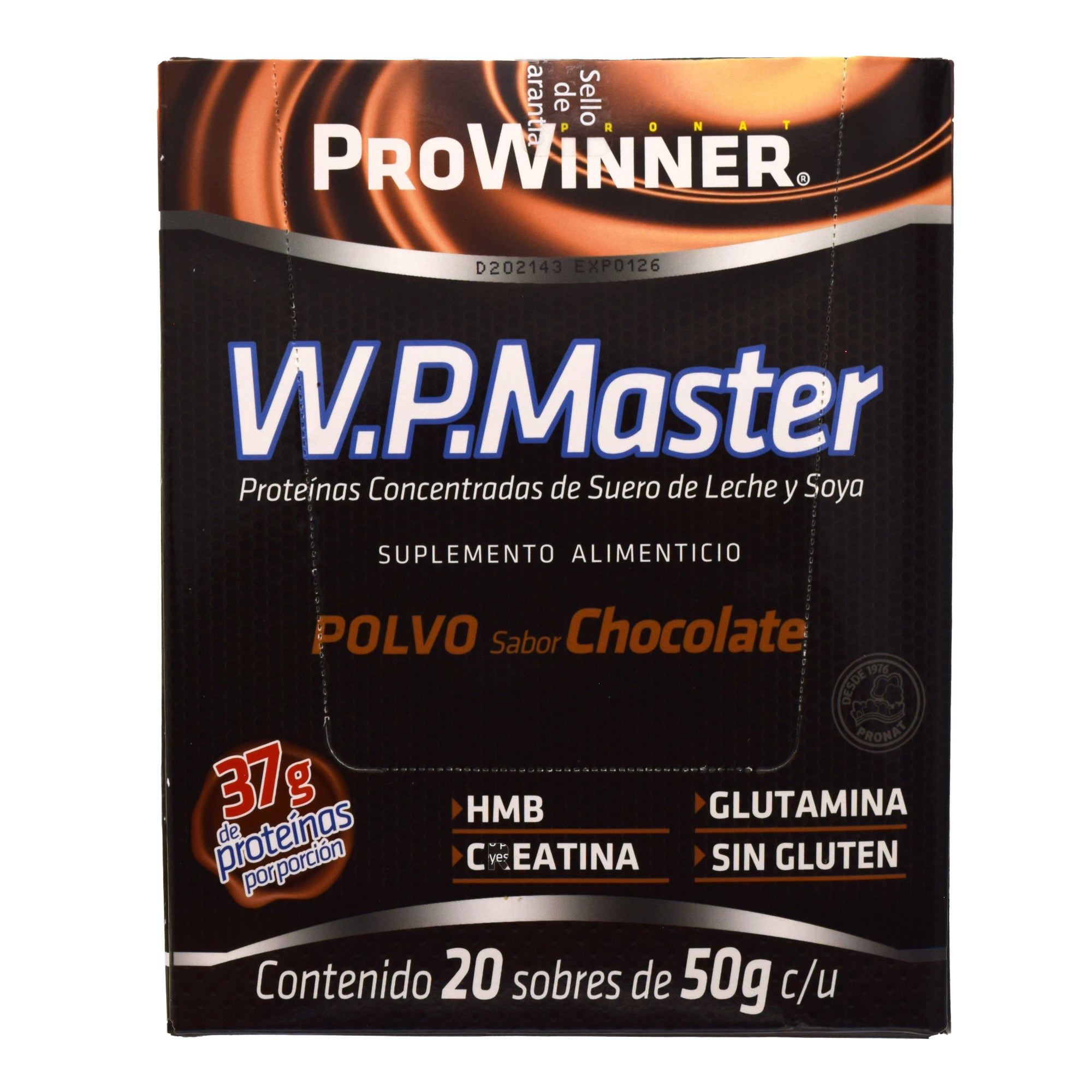 Proteina wp master chocolate sobre 50 g (PAQUETE 20)