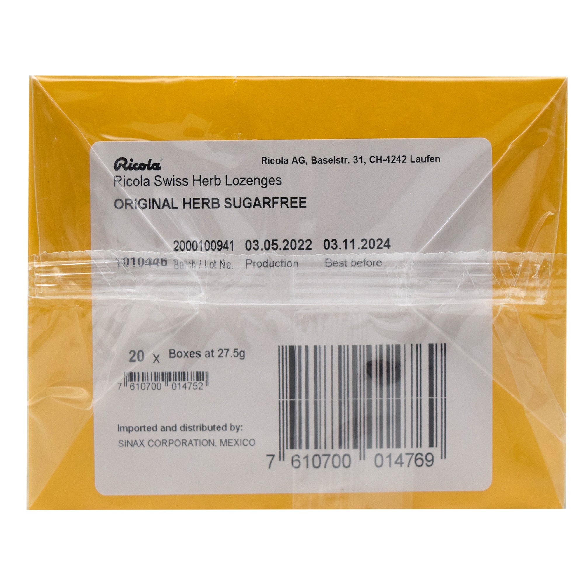 Caramelo Hierbas Suizas 27.5 G (Paquete 20)