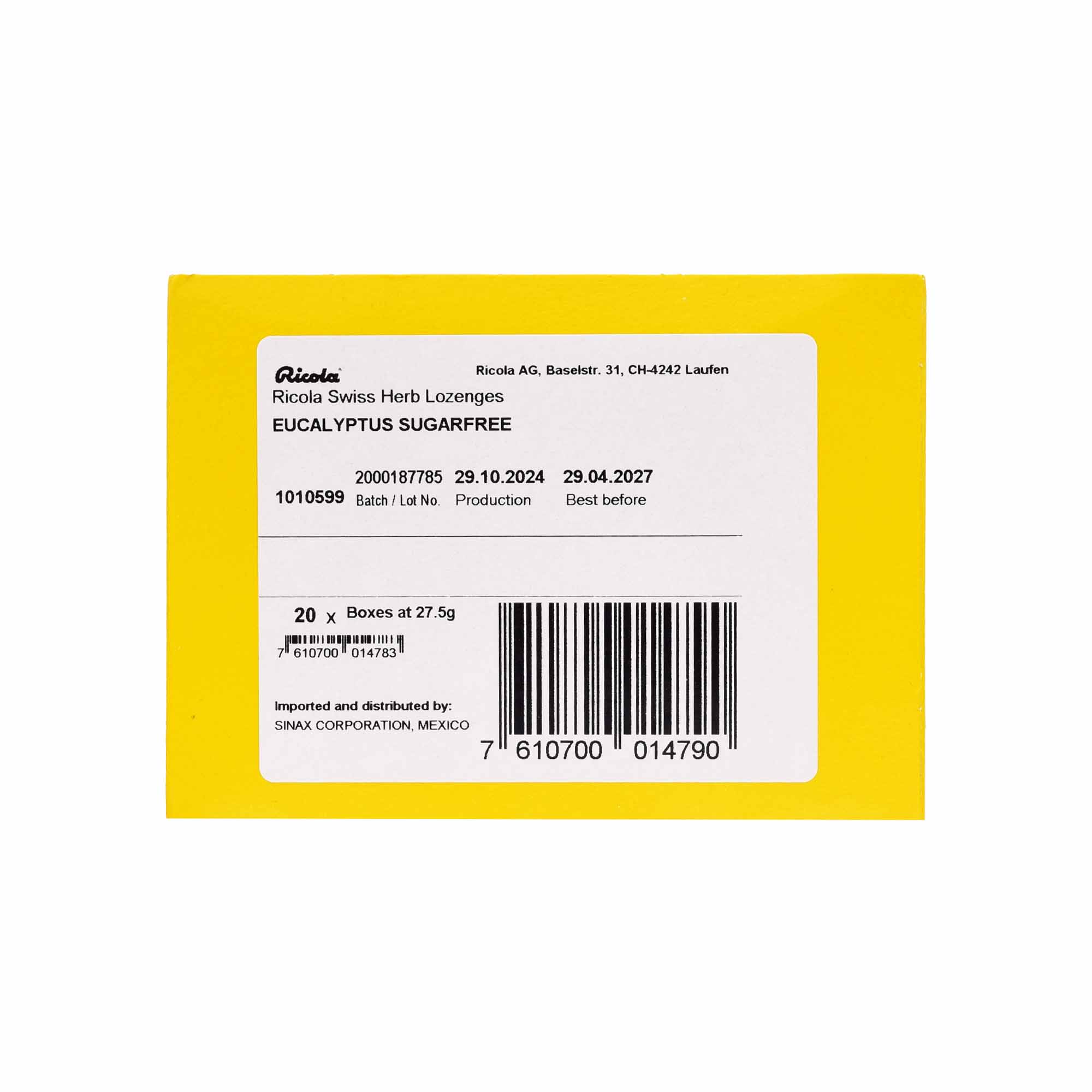 Caramelo Hierbas Eucalipto 27.5 G (Paquete 20)